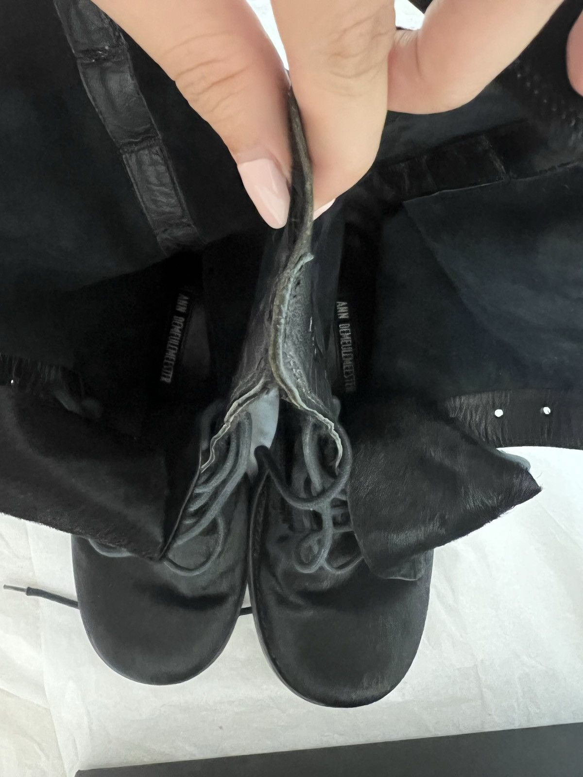 Ann Demeulemeester 🔥 Rare!! 2000’s Ann Demeulemeester Pony hair lace up Boots Size US 9 / IT 39 - 8 Thumbnail