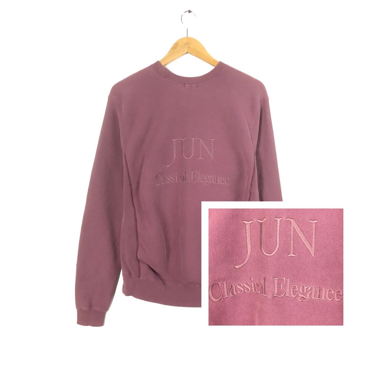 Vintage JUN Classical Elegance Sweatshirt Spell Out JUN