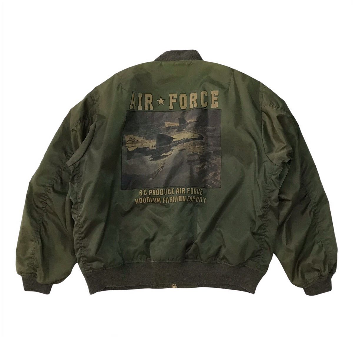 Japanese Brand Air Force Printed Back Fire Usa Bomber Flight Jacket Size US L / EU 52-54 / 3 - 1 Thumbnail