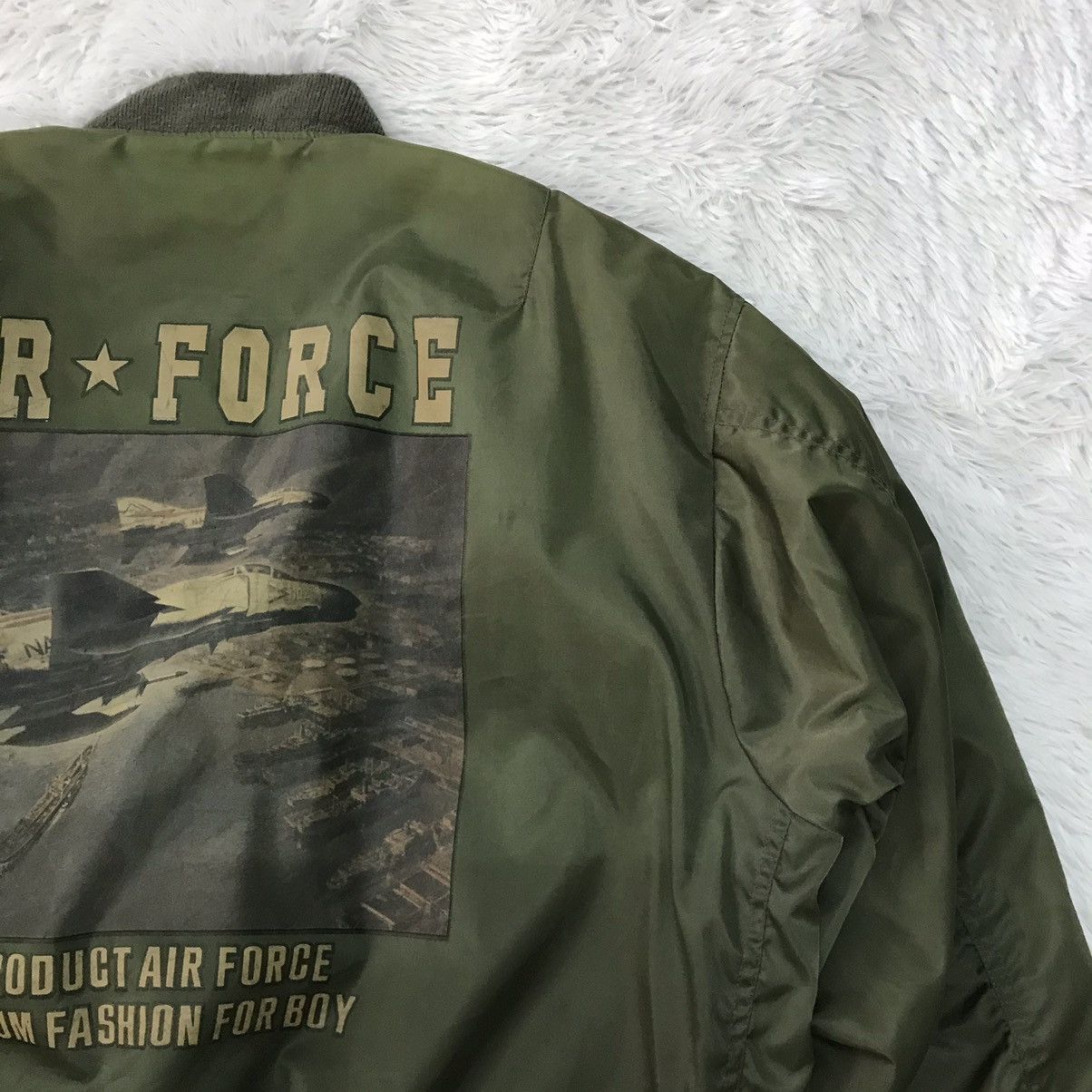 Japanese Brand Air Force Printed Back Fire Usa Bomber Flight Jacket Size US L / EU 52-54 / 3 - 13 Thumbnail