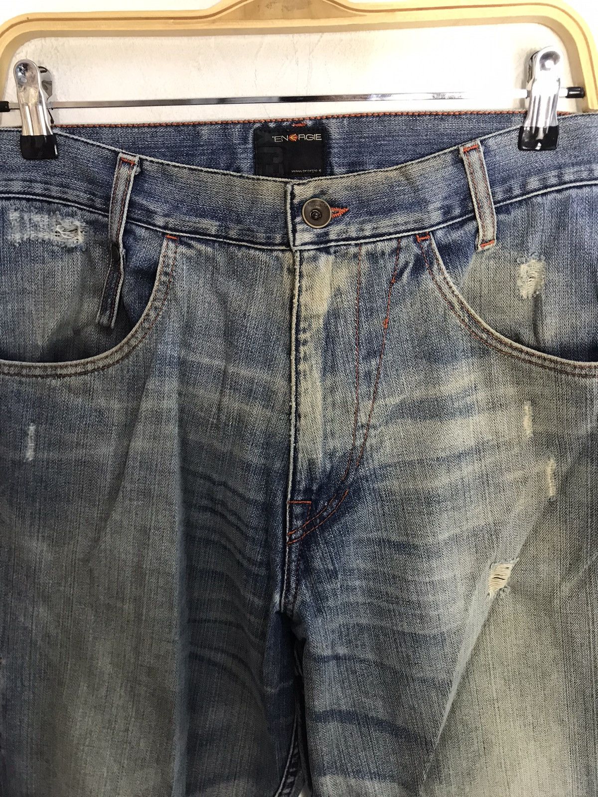 Energie Energie Double Knee Style Distressed Faded Denim Jeans Size US 29 - 3 Thumbnail