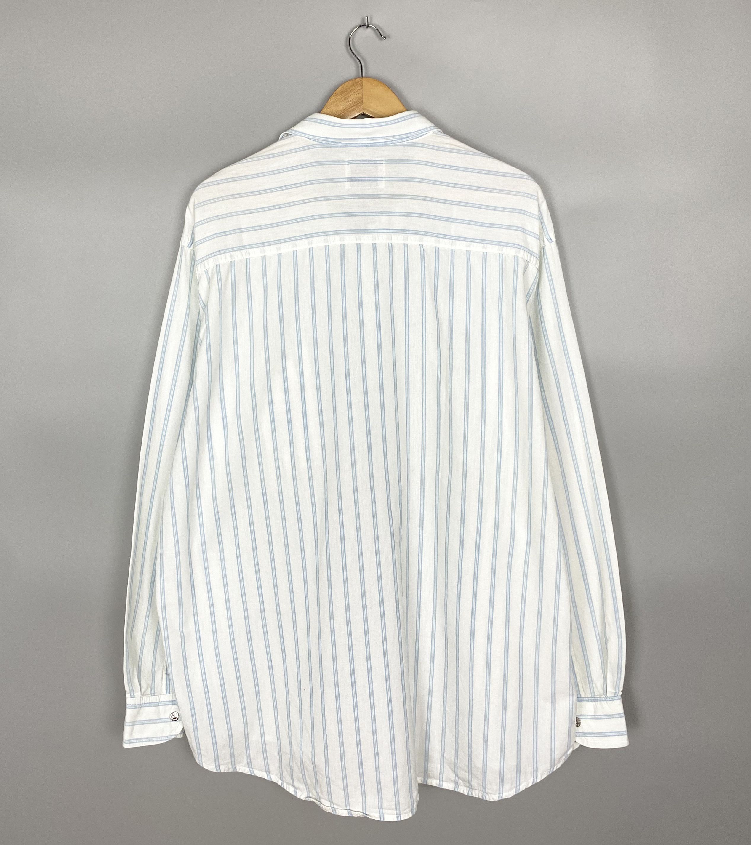 Levi's 1970s Vintage LEVIS White Tab Striped Real Indigo Shirt Size US XL / EU 56 / 4 - 7 Thumbnail