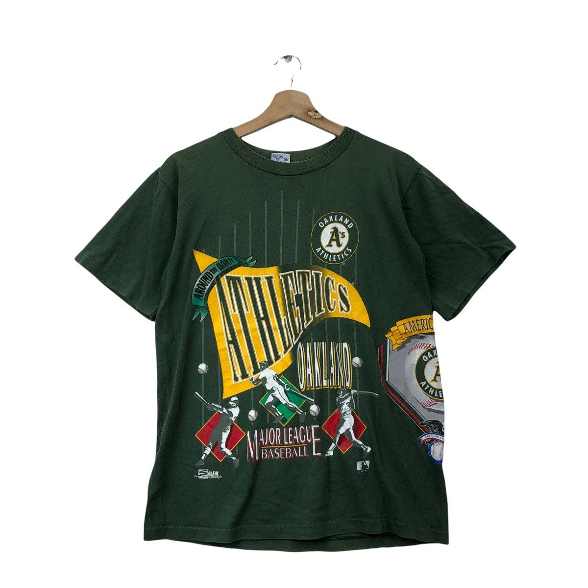Vtg SALEM MLB USA Oakland Athletics Baseball Tee Shirt