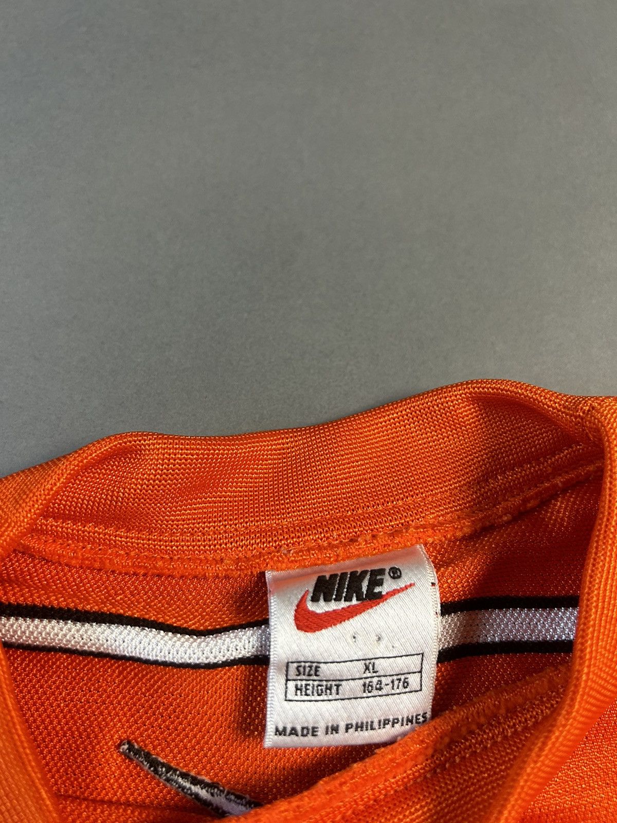 Nike × Vintage Nike big swoosh striped t-shirt vintage 90s Orange Size US M / EU 48-50 / 2 - 3 Thumbnail
