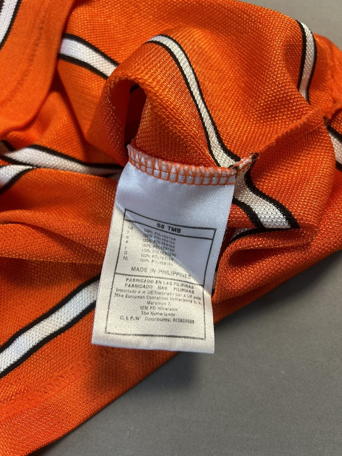 Nike × Vintage Nike big swoosh striped t-shirt vintage 90s Orange Size US M / EU 48-50 / 2 - 4 Thumbnail