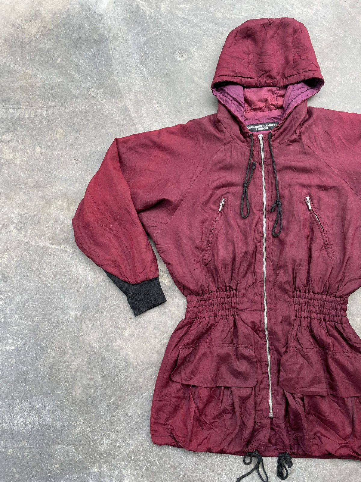 🔥90's Katharine Hamnett London Silk Hoodie Parka🔥