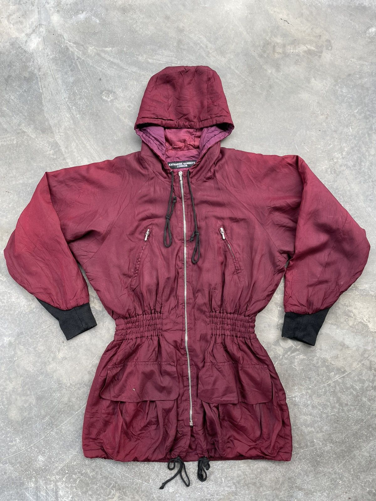 Katharine Hamnett London 🔥90’s Katharine Hamnett London Silk Hoodie Parka🔥 Size M / US 6-8 / IT 42-44 - 2 Thumbnail