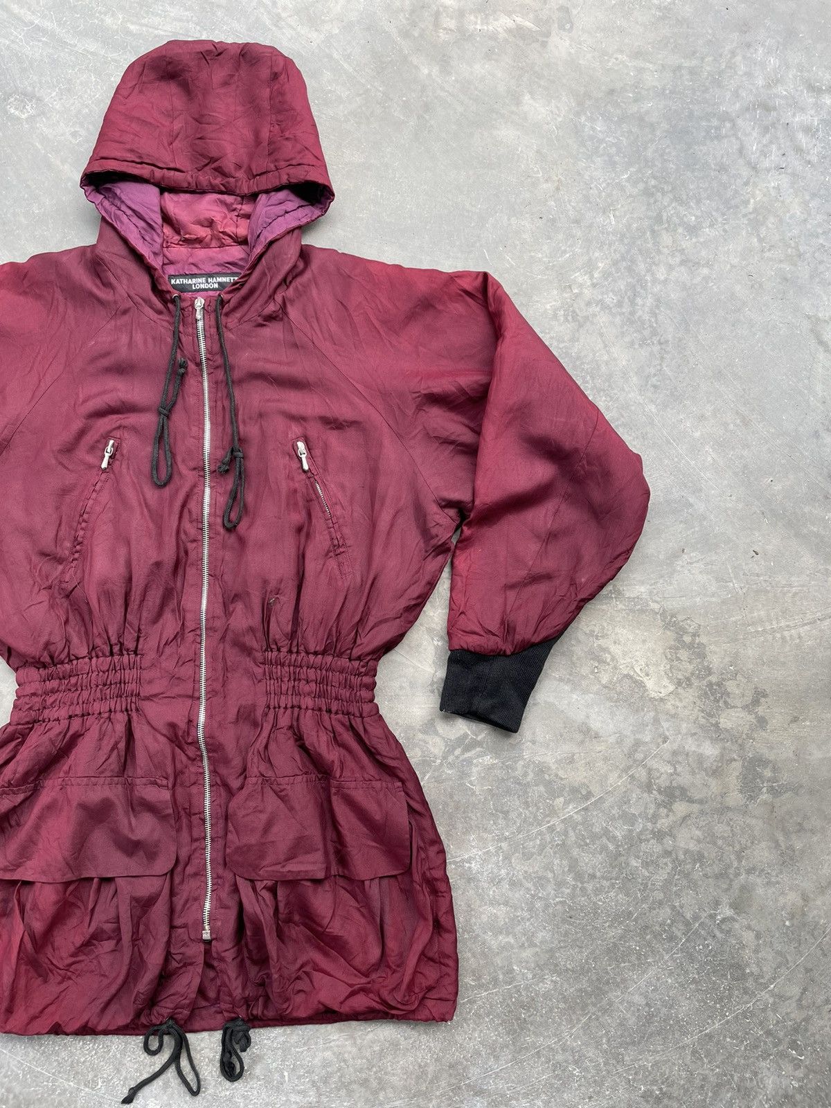 Katharine Hamnett London 🔥90’s Katharine Hamnett London Silk Hoodie Parka🔥 Size M / US 6-8 / IT 42-44 - 4 Thumbnail