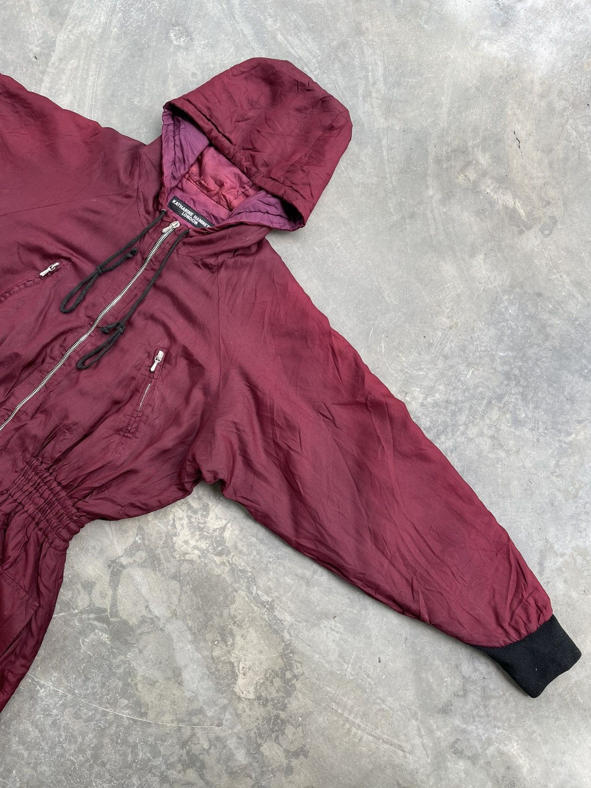 Katharine Hamnett London 🔥90’s Katharine Hamnett London Silk Hoodie Parka🔥 Size M / US 6-8 / IT 42-44 - 8 Thumbnail