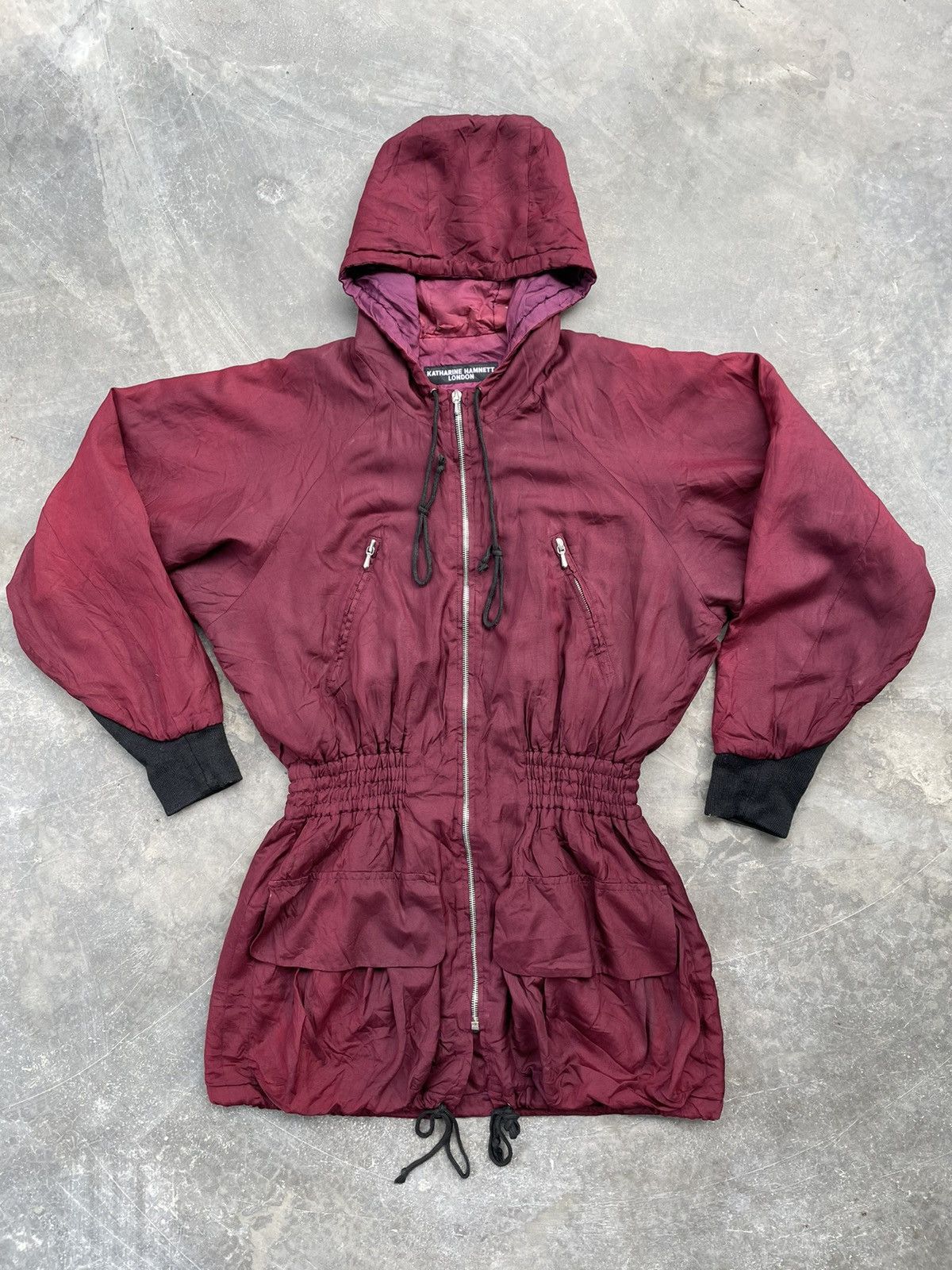 Katharine Hamnett London 🔥90’s Katharine Hamnett London Silk Hoodie Parka🔥 Size M / US 6-8 / IT 42-44 - 1 Thumbnail