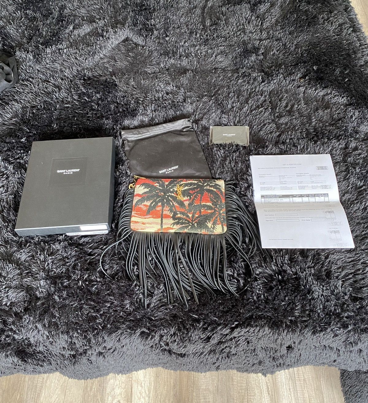 Hedi Slimane × Saint Laurent Paris × Yves Saint Laurent Saint Laurent Fringe Clutch Size ONE SIZE - 6 Thumbnail