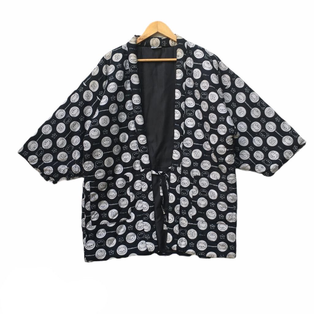 image of Cartoon Network x Kimono Japan Dragon Anime San-X Cartoon Rilakkuma in Black (Size Large)