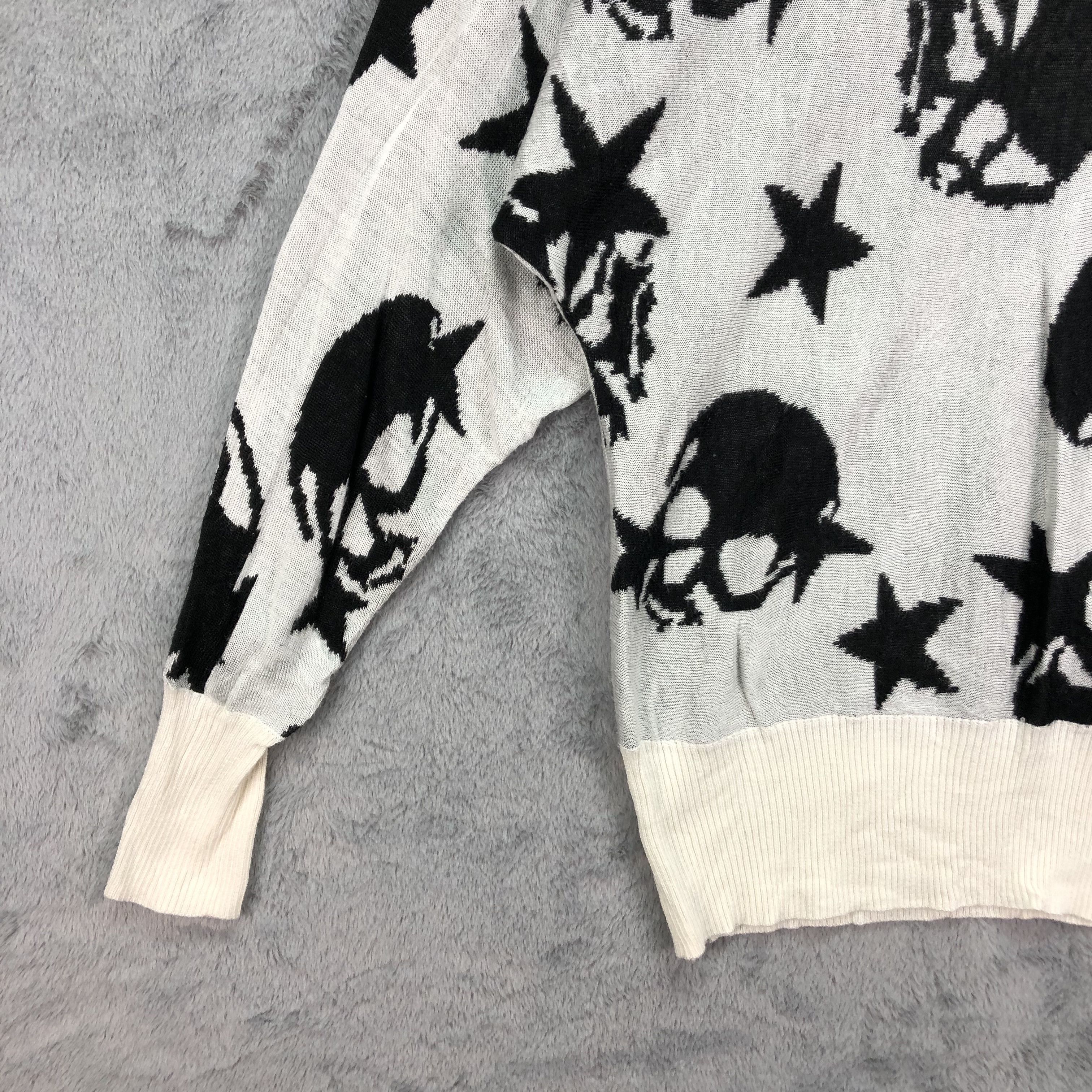 Japanese Brand Star Skulls Graphic Printed Sweater #4467-155 Size M / US 6-8 / IT 42-44 - 3 Thumbnail