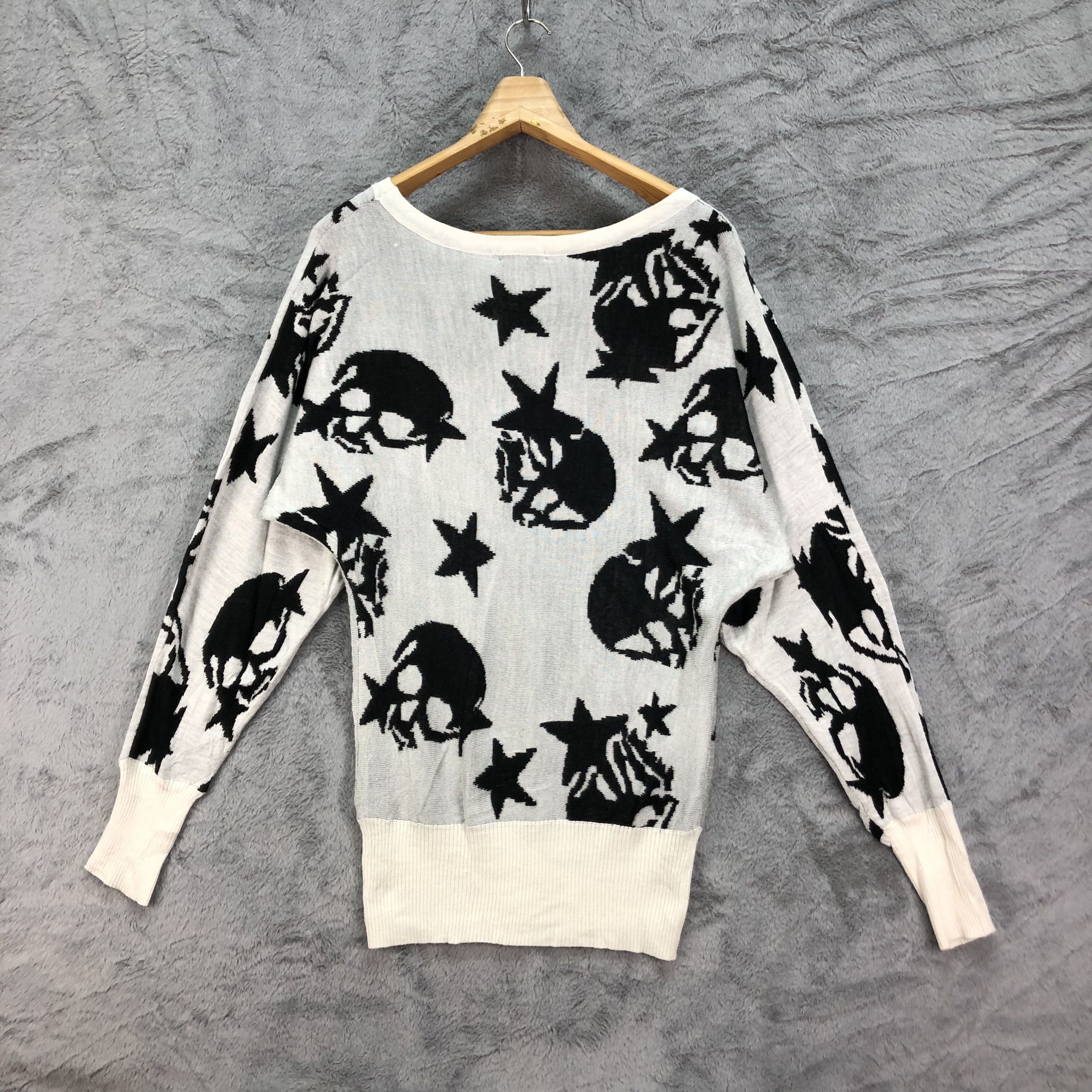 Japanese Brand Star Skulls Graphic Printed Sweater #4467-155 Size M / US 6-8 / IT 42-44 - 9 Thumbnail