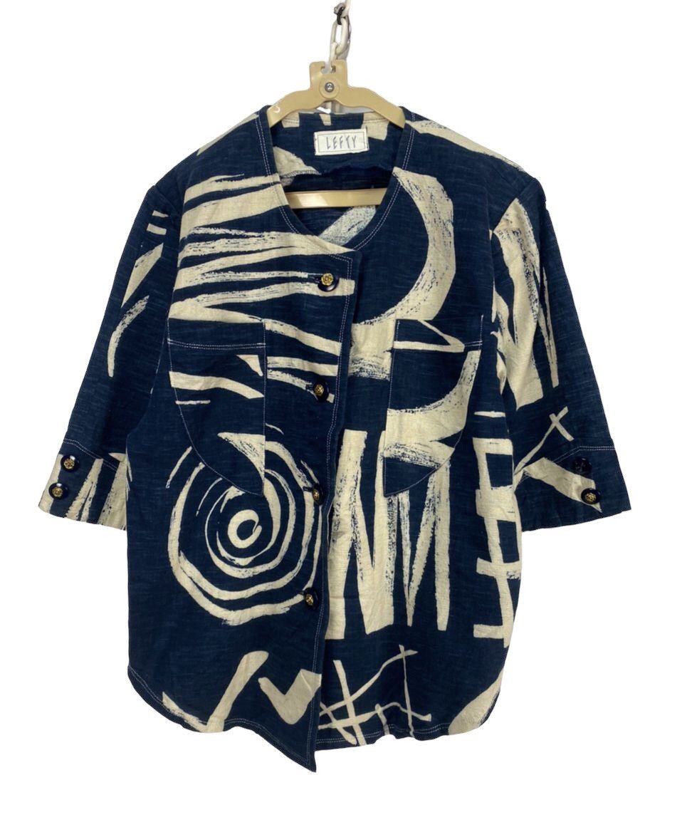 image of Art Lefty Button Up Distressed Jacket, Women's (Size Medium)