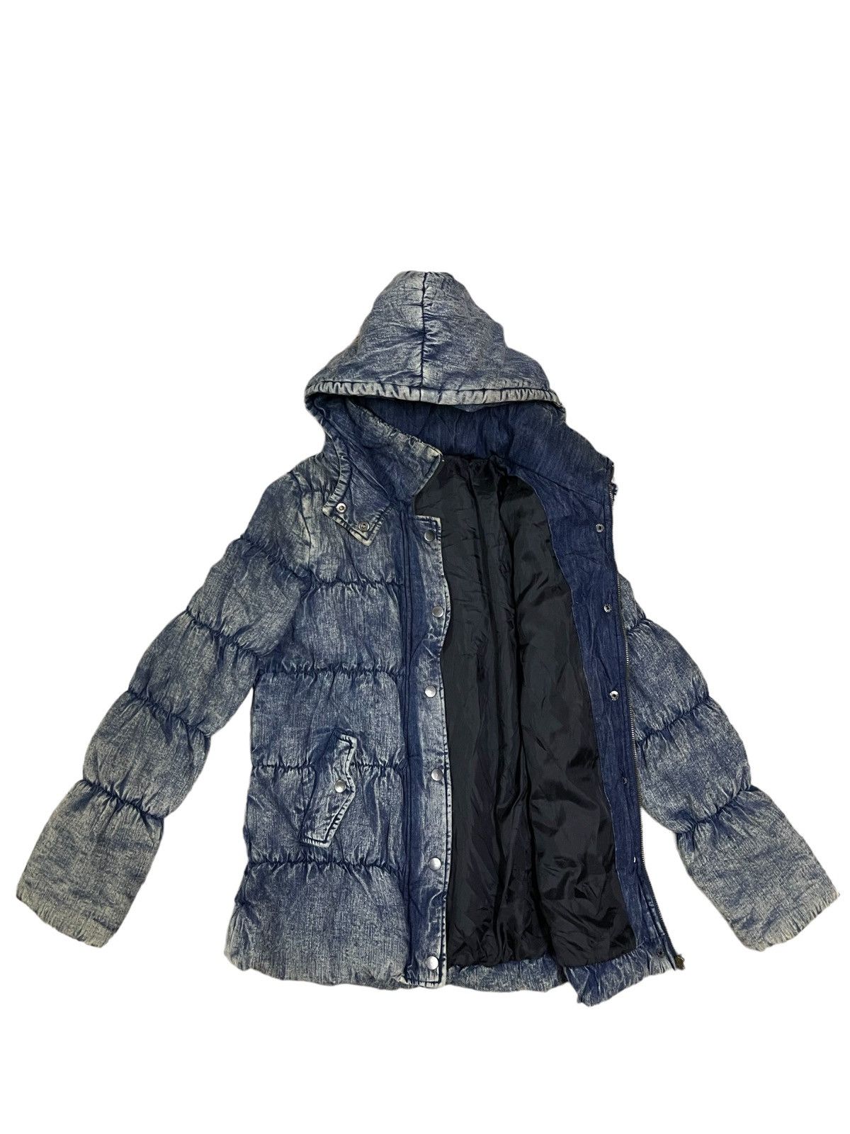 Japanese Brand 🔥Rare🔥 Japanese Denim Style Hooded Puffer Kanye West Size US M / EU 48-50 / 2 - 2 Thumbnail