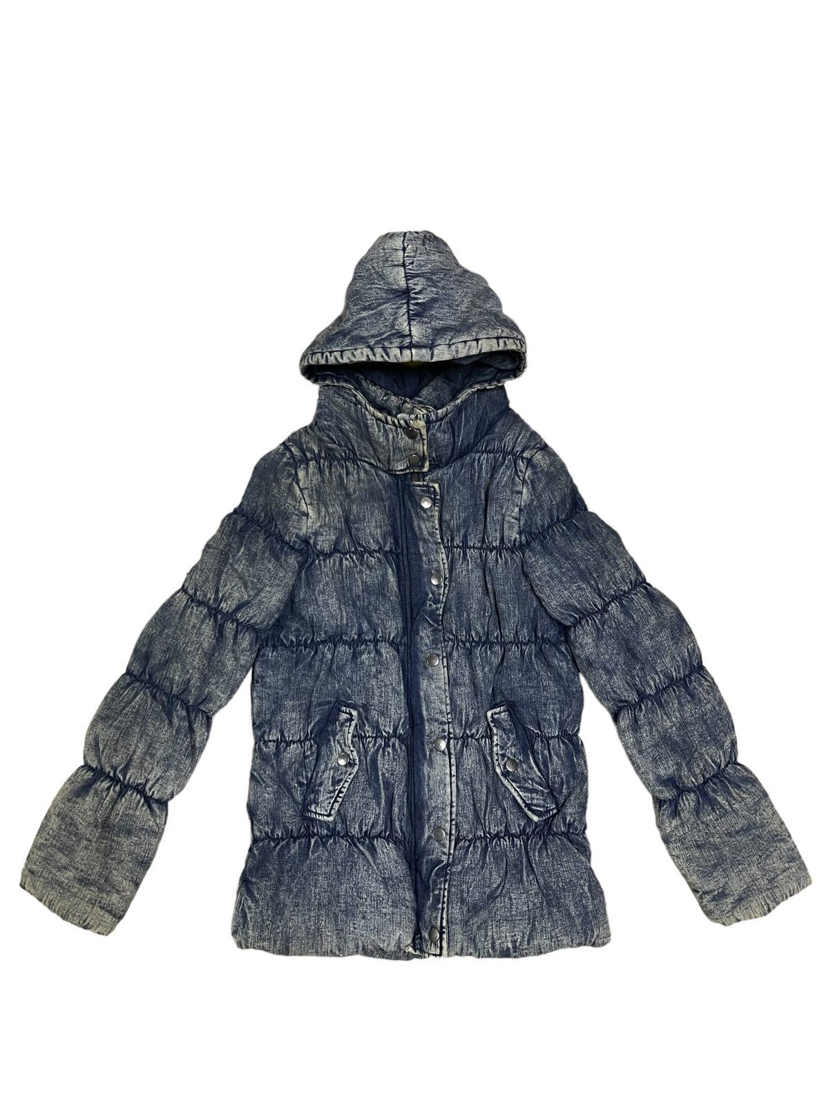 Japanese Brand 🔥Rare🔥 Japanese Denim Style Hooded Puffer Kanye West Size US M / EU 48-50 / 2 - 1 Thumbnail