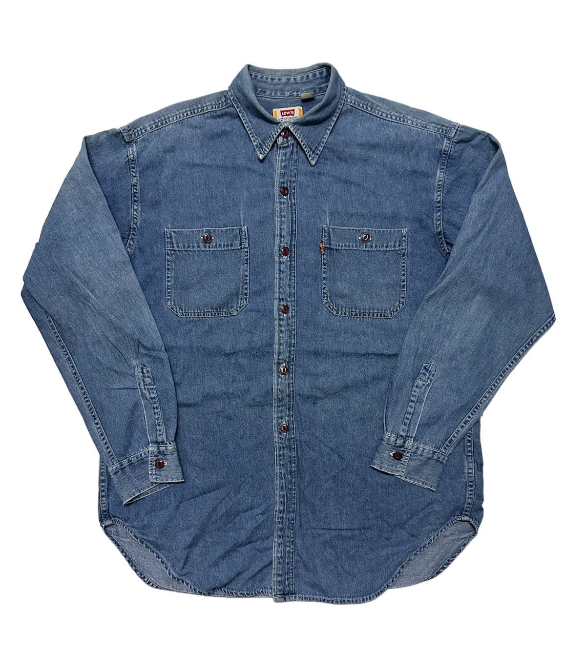 Levi's Vintage 90s Levi’s orentag denim shirts Size US L / EU 52-54 / 3 - 1 Thumbnail