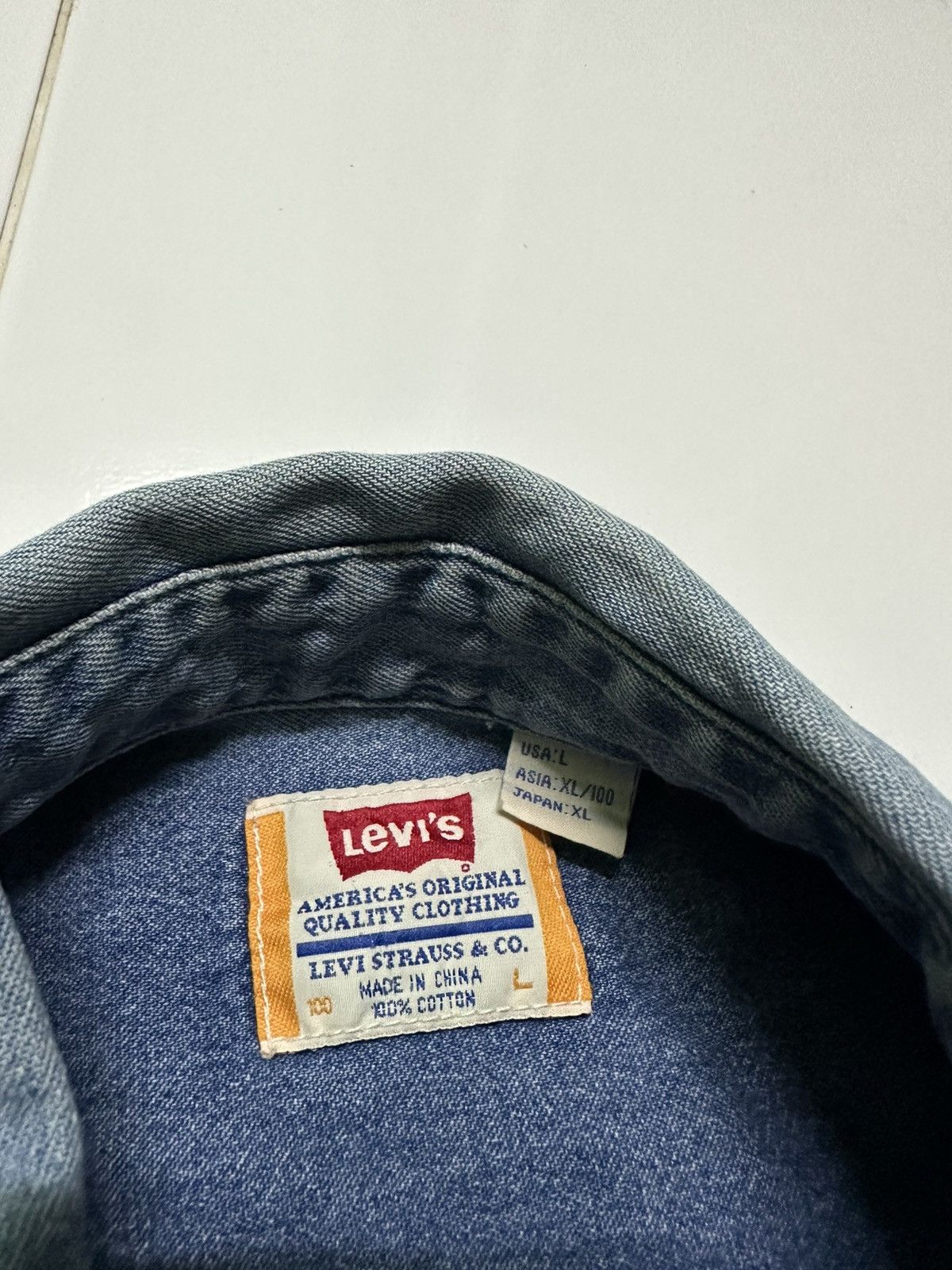 Levi's Vintage 90s Levi’s orentag denim shirts Size US L / EU 52-54 / 3 - 4 Thumbnail