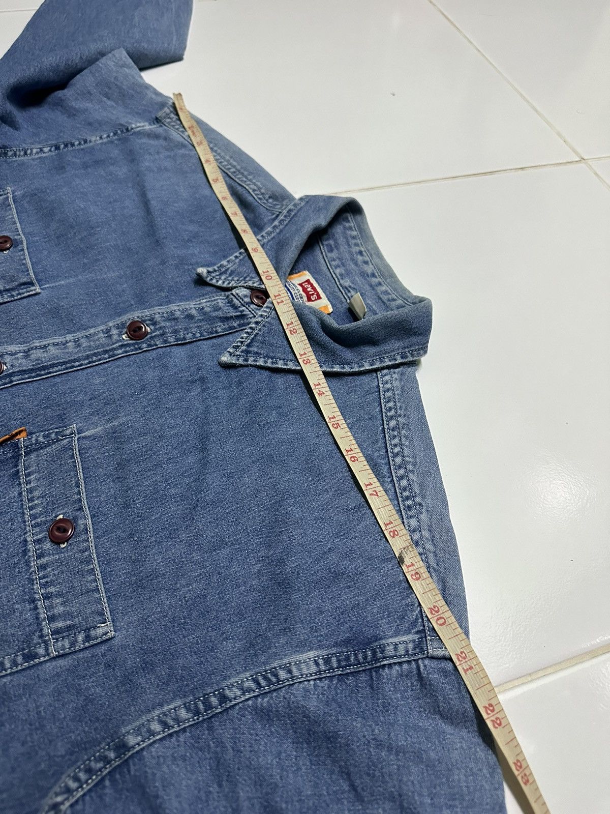 Levi's Vintage 90s Levi’s orentag denim shirts Size US L / EU 52-54 / 3 - 9 Thumbnail