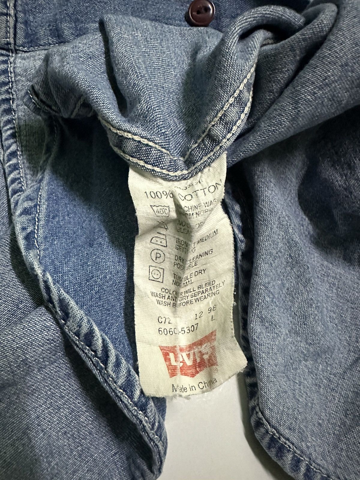 Levi's Vintage 90s Levi’s orentag denim shirts Size US L / EU 52-54 / 3 - 6 Thumbnail