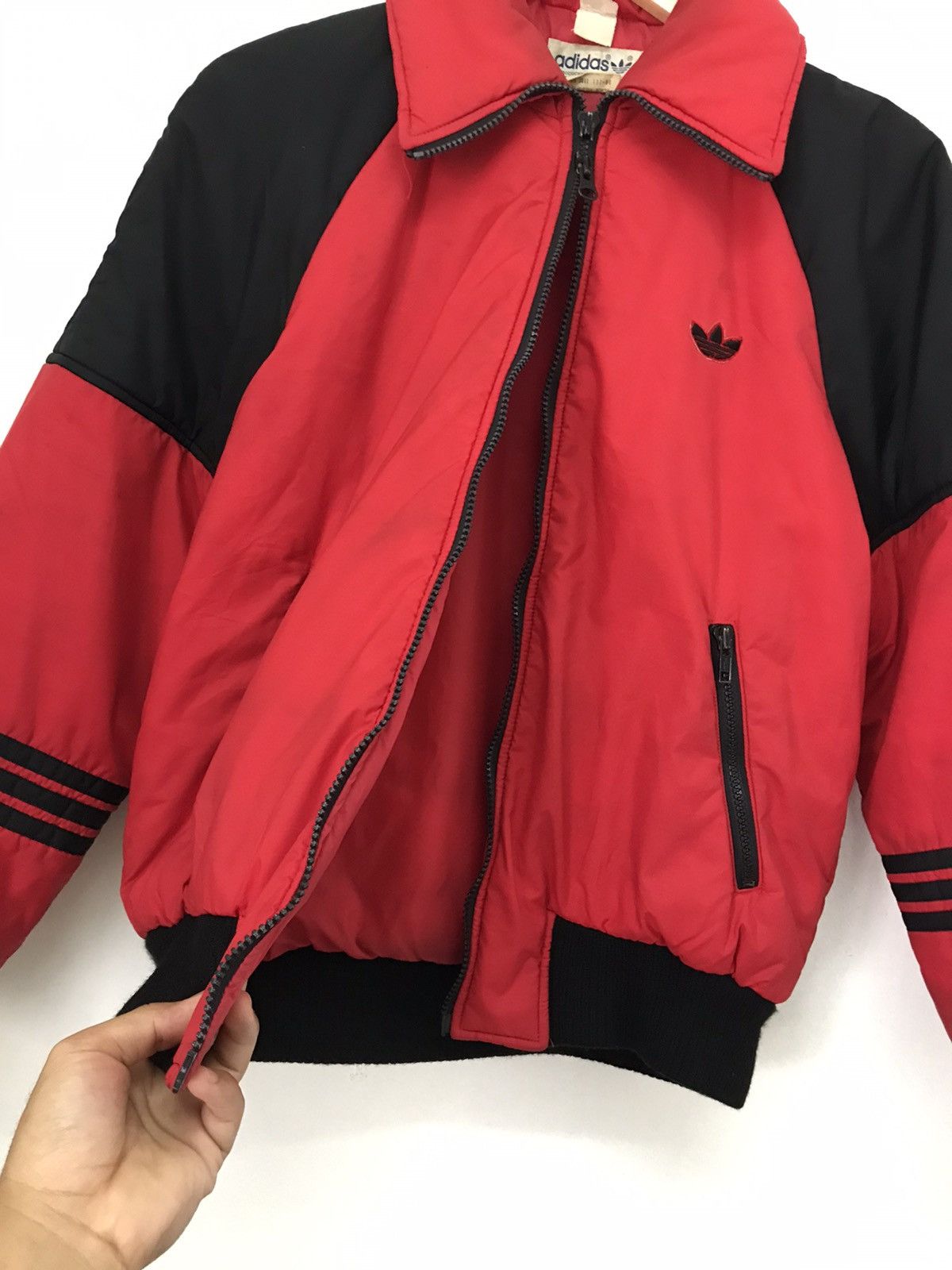 Adidas Vintage 90s Adidas Trefoil Puffer Bomber Jacket Size US M / EU 48-50 / 2 - 10 Thumbnail