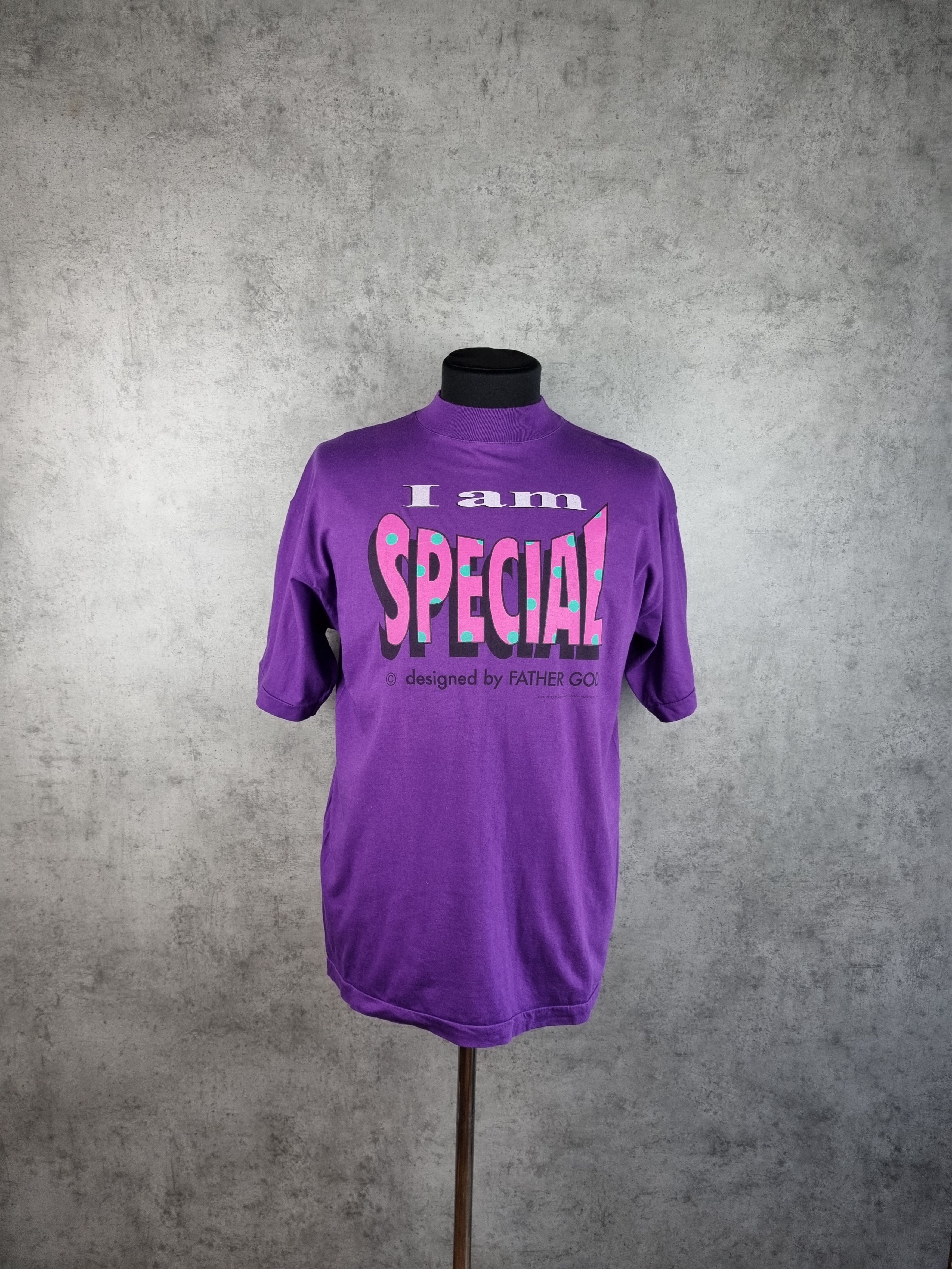 Vintage 1991 SINGLE STITCH I Am SPECIAL GOD TEE Size US L / EU 52-54 / 3 - 1 Thumbnail