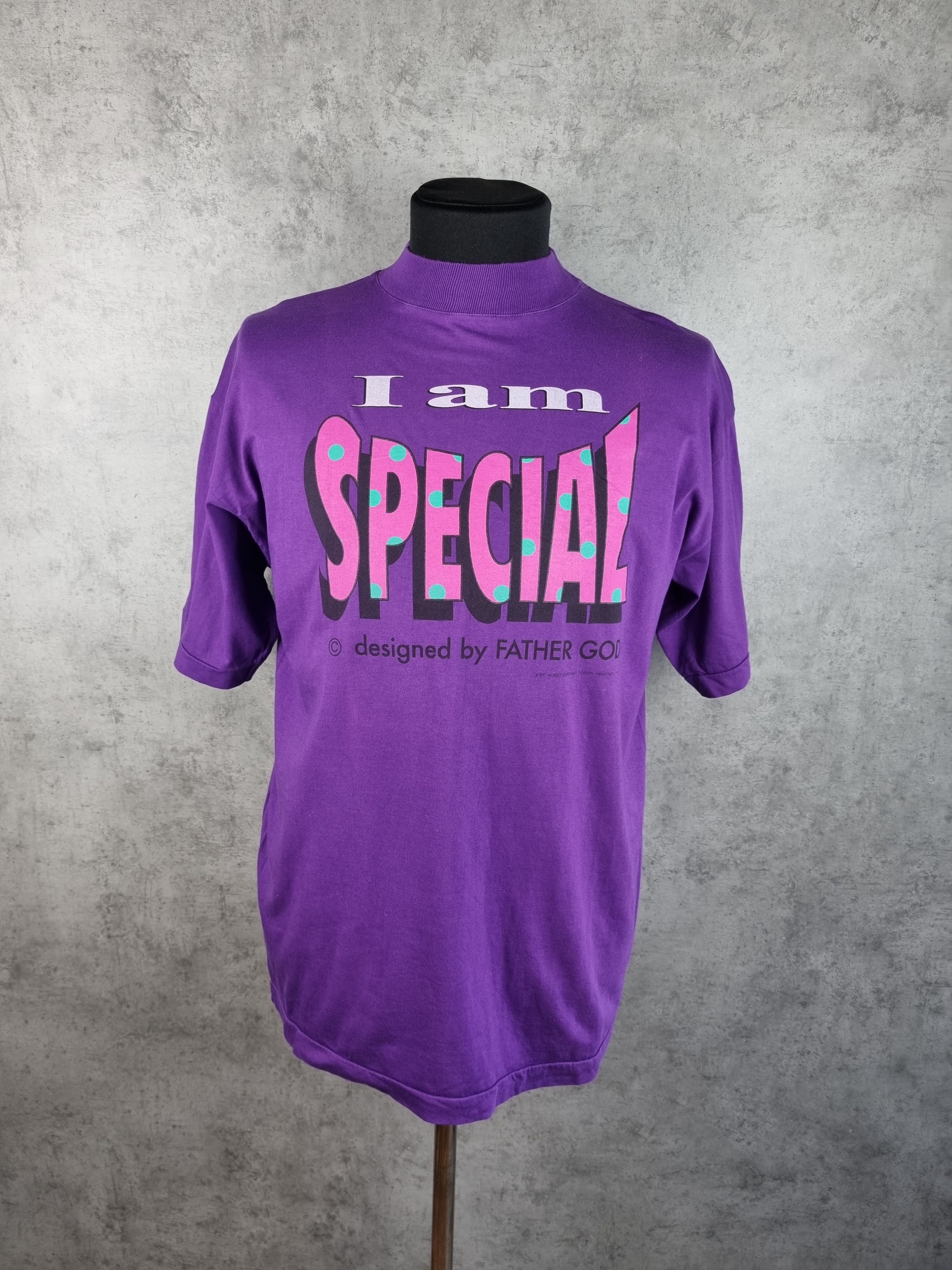 Vintage 1991 SINGLE STITCH I Am SPECIAL GOD TEE Size US L / EU 52-54 / 3 - 2 Thumbnail