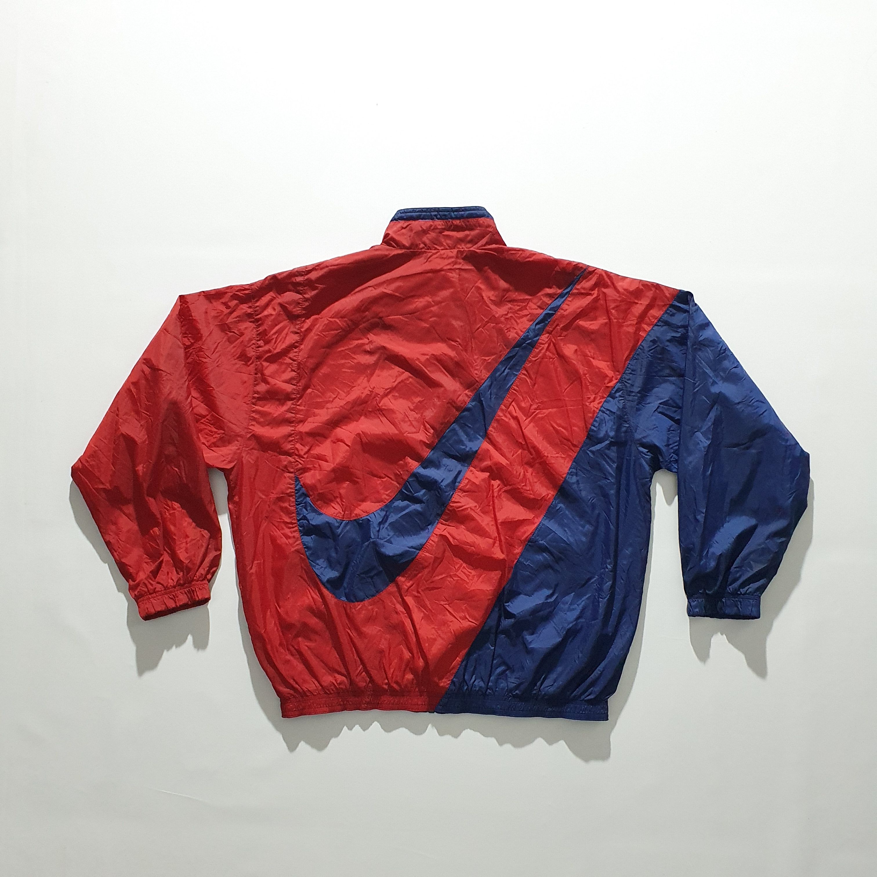 Nike × Vintage 90s Very Rare NIKE Big Swoosh Light Vintage Jacket Size US L / EU 52-54 / 3 - 6 Thumbnail