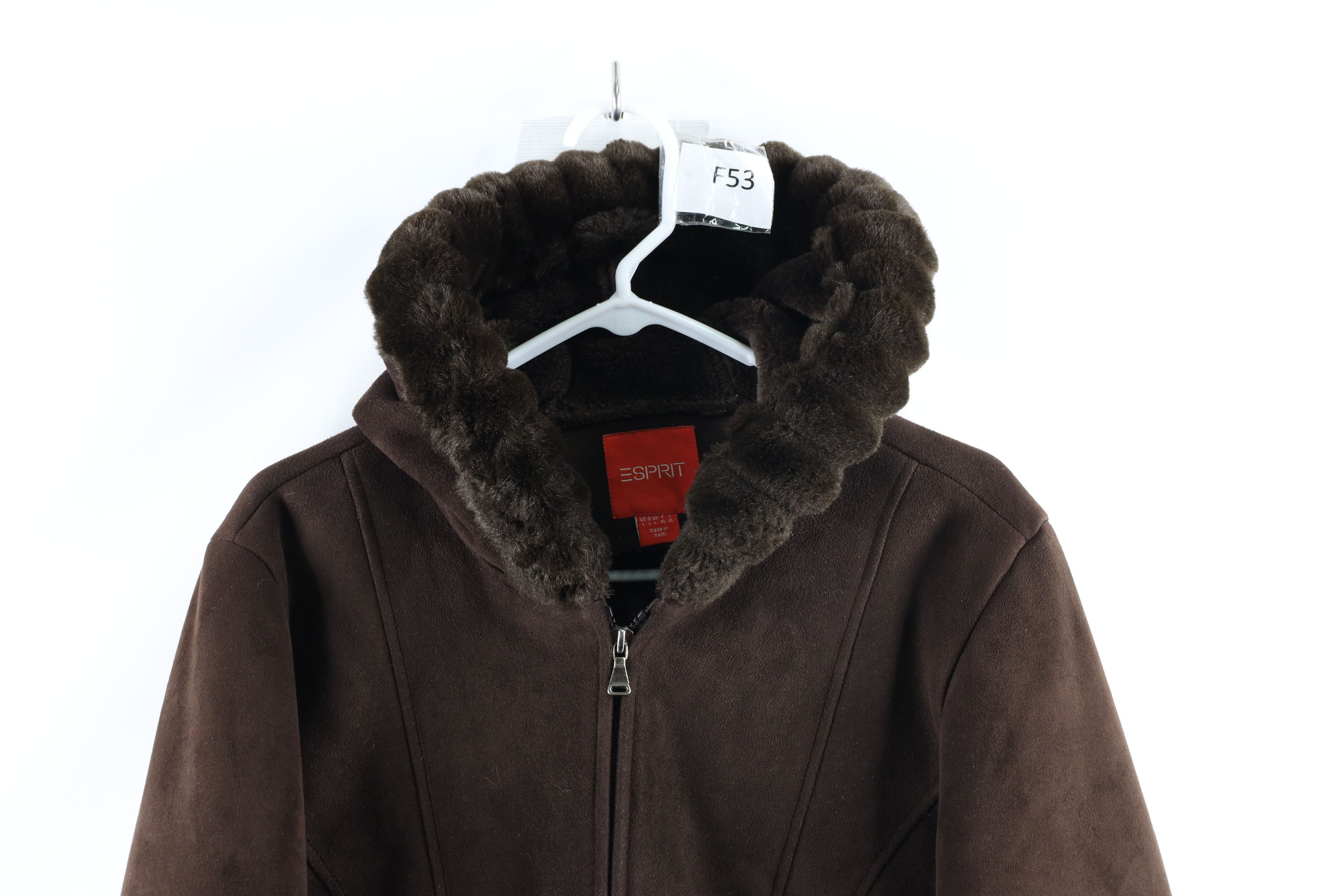 Esprit × Vintage Vintage Esprit Grunge Y2K Hooded Pennylane Jacket Brown Size L / US 10 / IT 46 - 2 Thumbnail