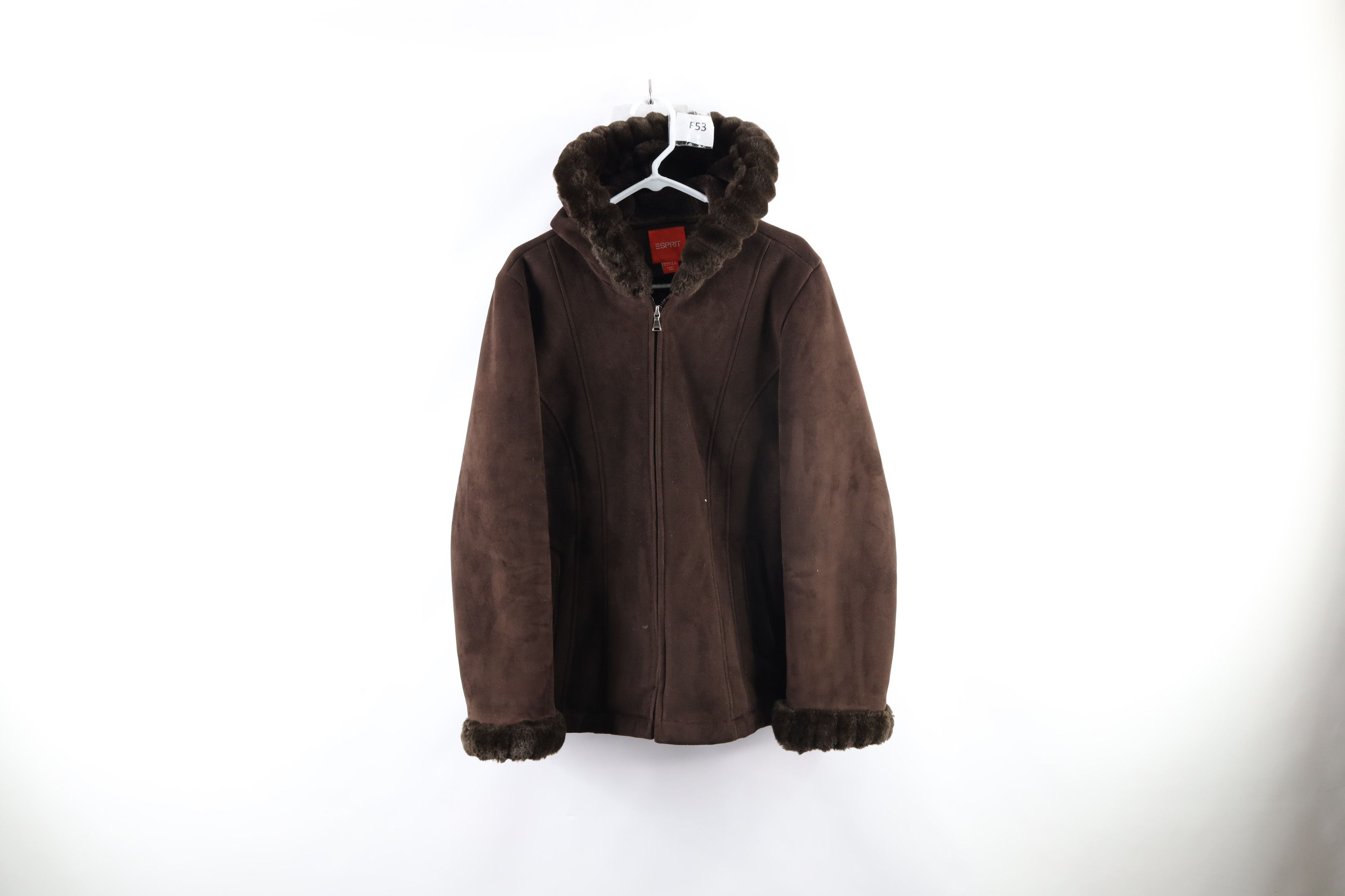 Esprit × Vintage Vintage Esprit Grunge Y2K Hooded Pennylane Jacket Brown Size L / US 10 / IT 46 - 1 Thumbnail