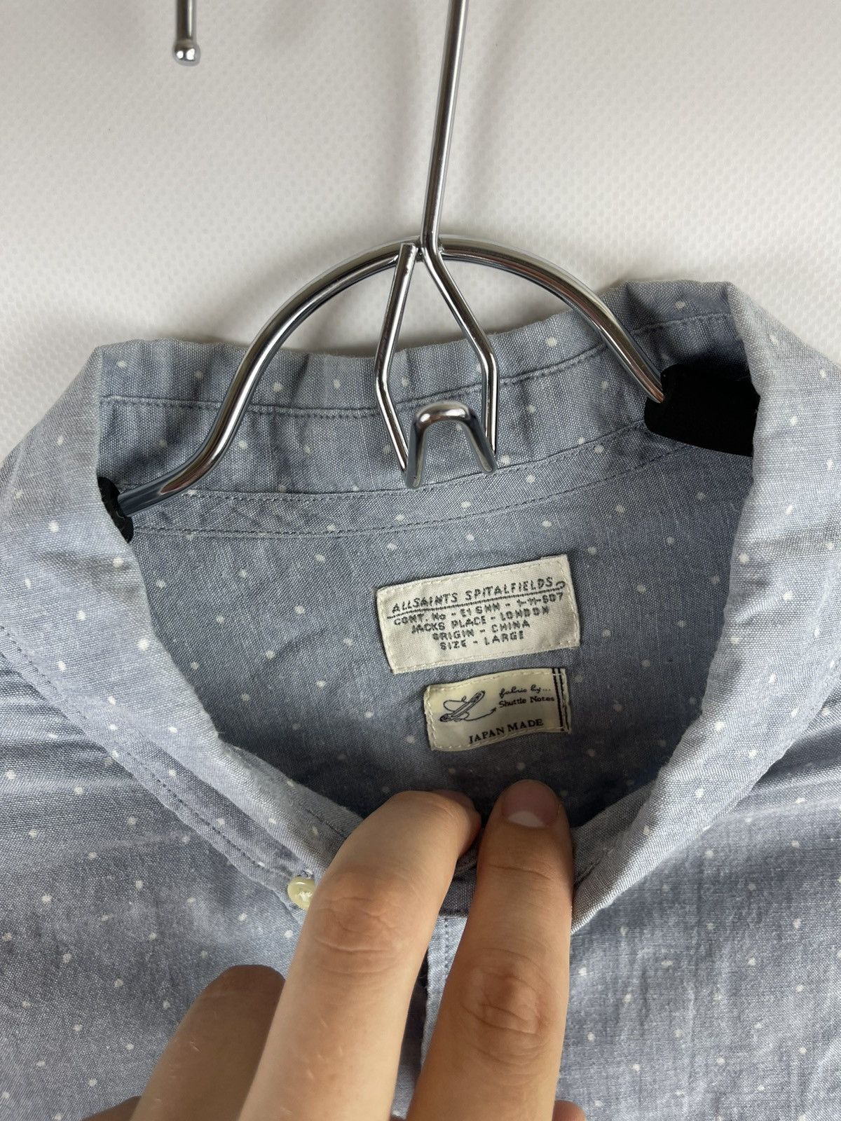 Allsaints Allsaints Japan made Everett L/Slv shirt dot pattern light Size US L / EU 52-54 / 3 - 7 Thumbnail