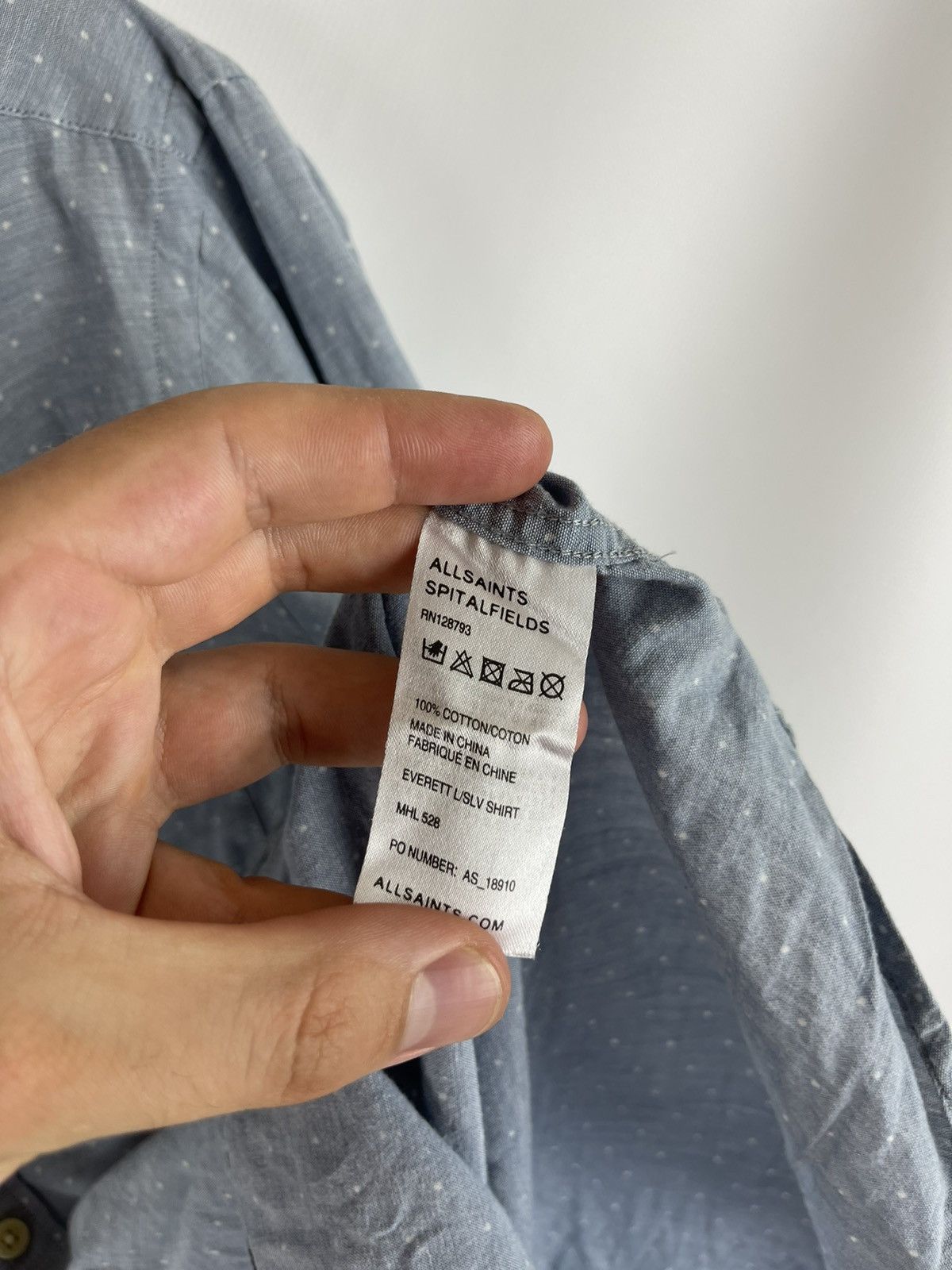 Allsaints Allsaints Japan made Everett L/Slv shirt dot pattern light Size US L / EU 52-54 / 3 - 8 Thumbnail