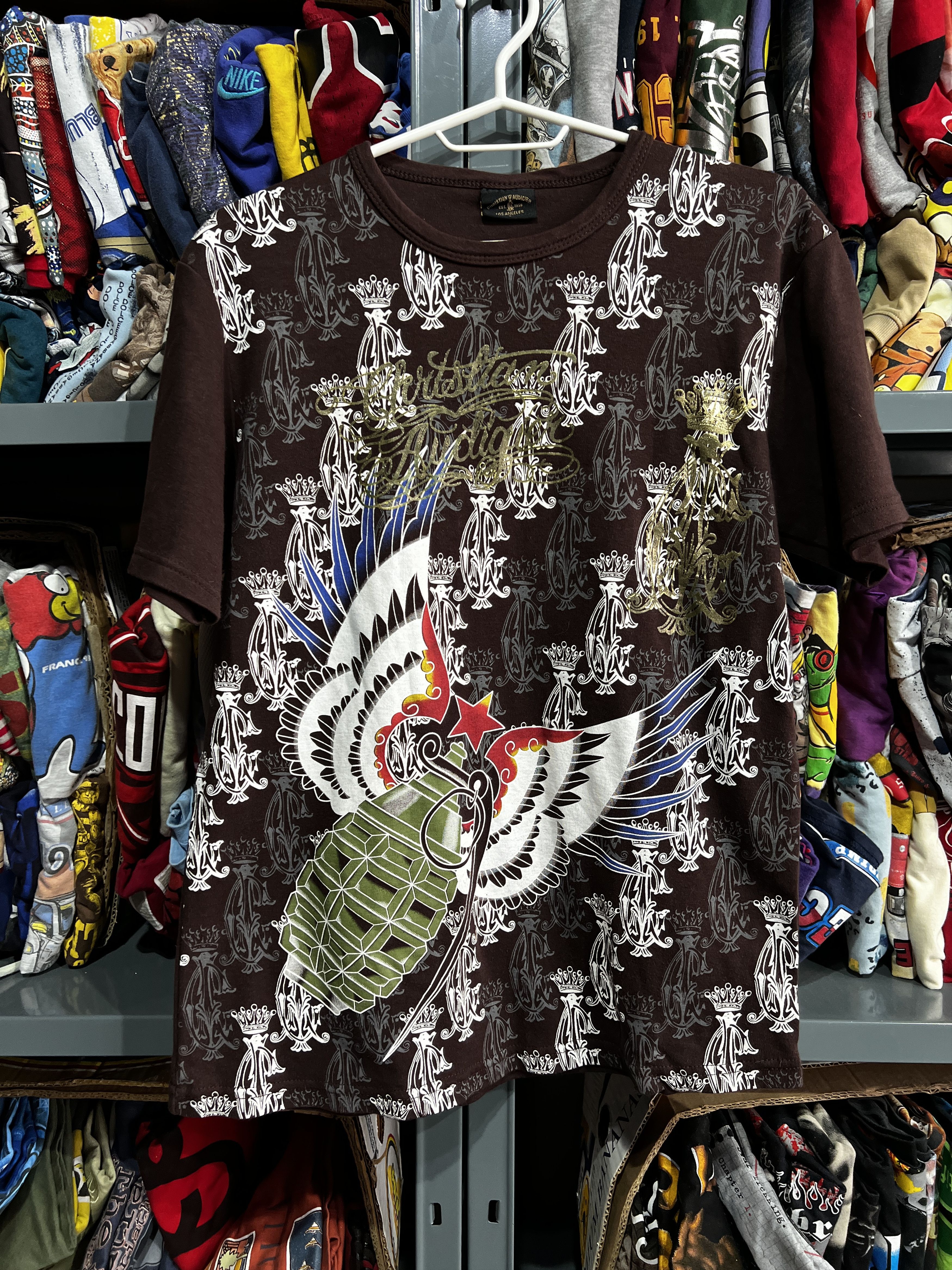 Vintage Christian Audigier Art T shirt Tattoo Size L