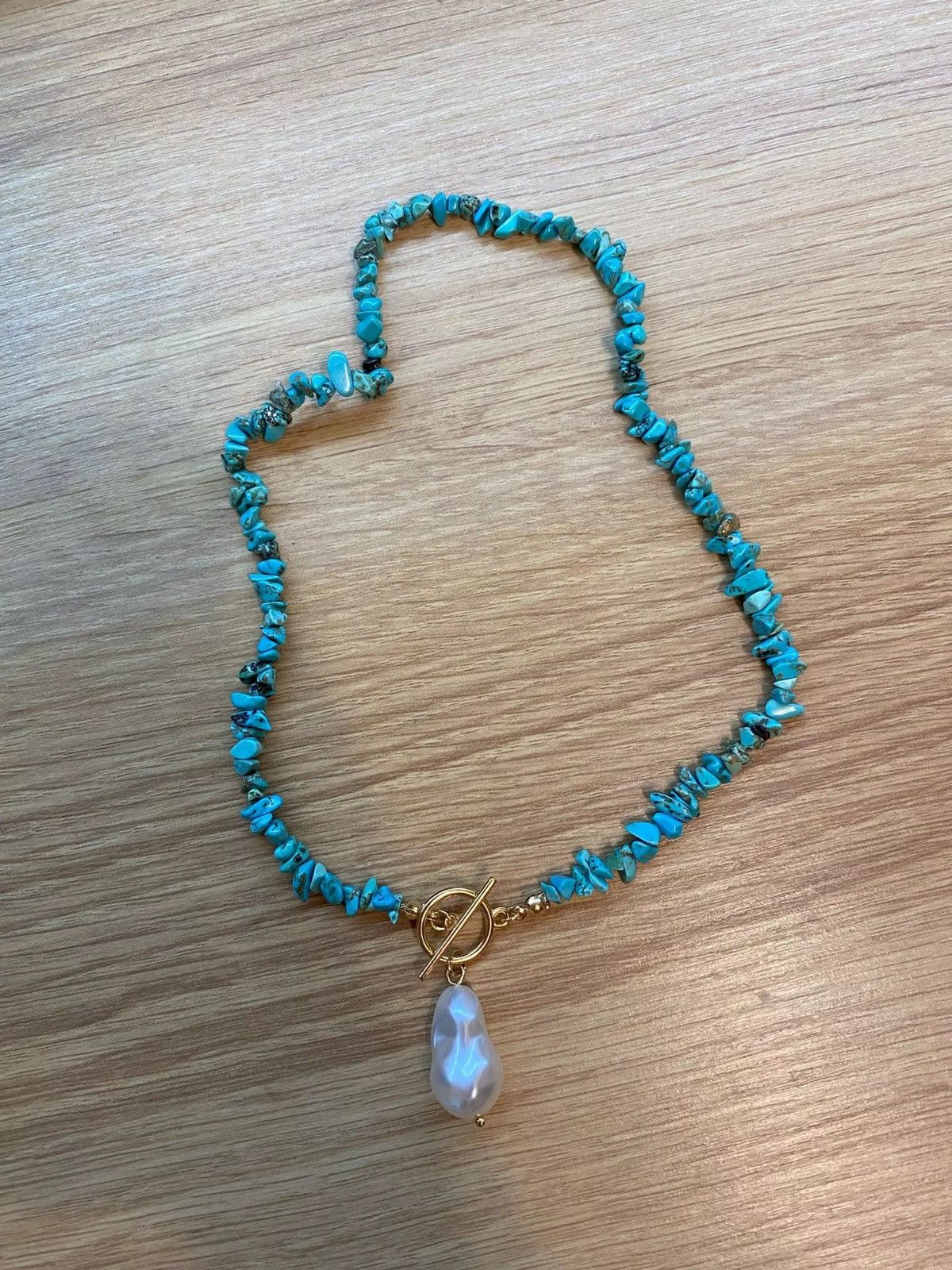 Jewelry × Vintage Boho Blue Stone Seed Beads Necklace Size ONE SIZE - 2 Thumbnail