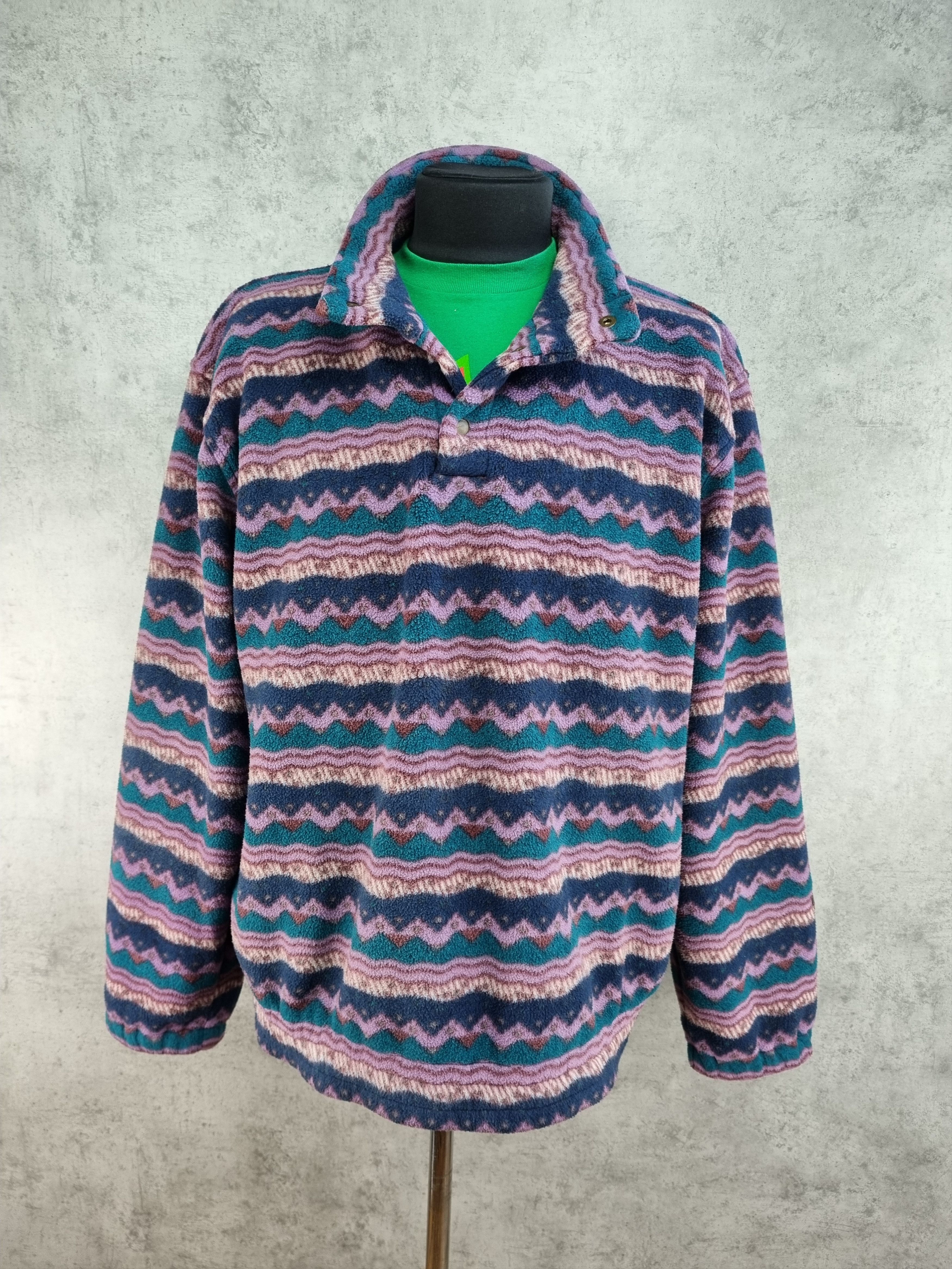 Fjallraven × Polartec 90s Heavy Fjallraven Navajo Vintage half buttons fleece Size US L / EU 52-54 / 3 - 1 Thumbnail