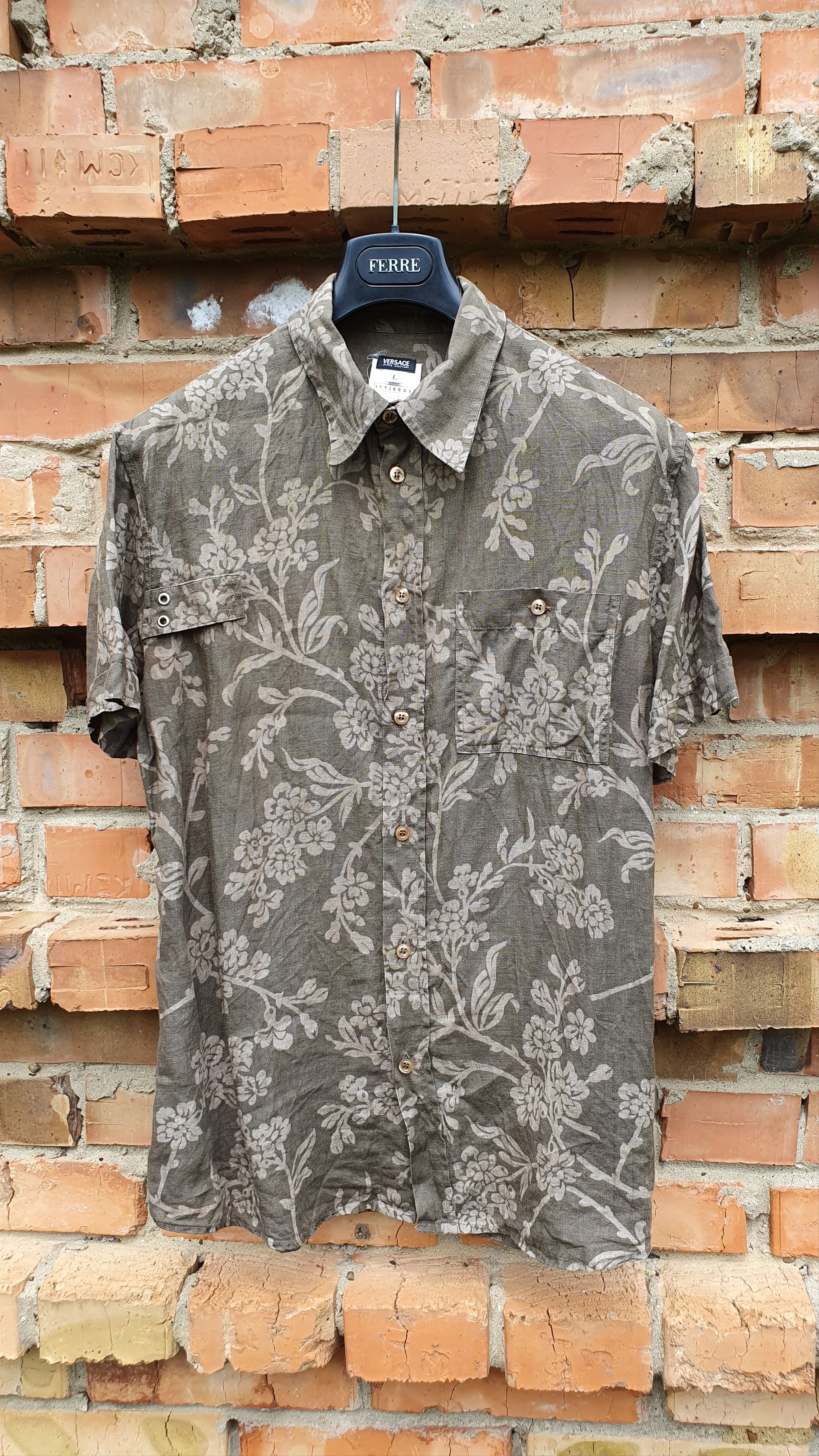 Gianni Valentino × Versace × Versace Jeans Couture Rare Linen Versace Jeans Couture Shirt Size US L / EU 52-54 / 3 - 3 Thumbnail