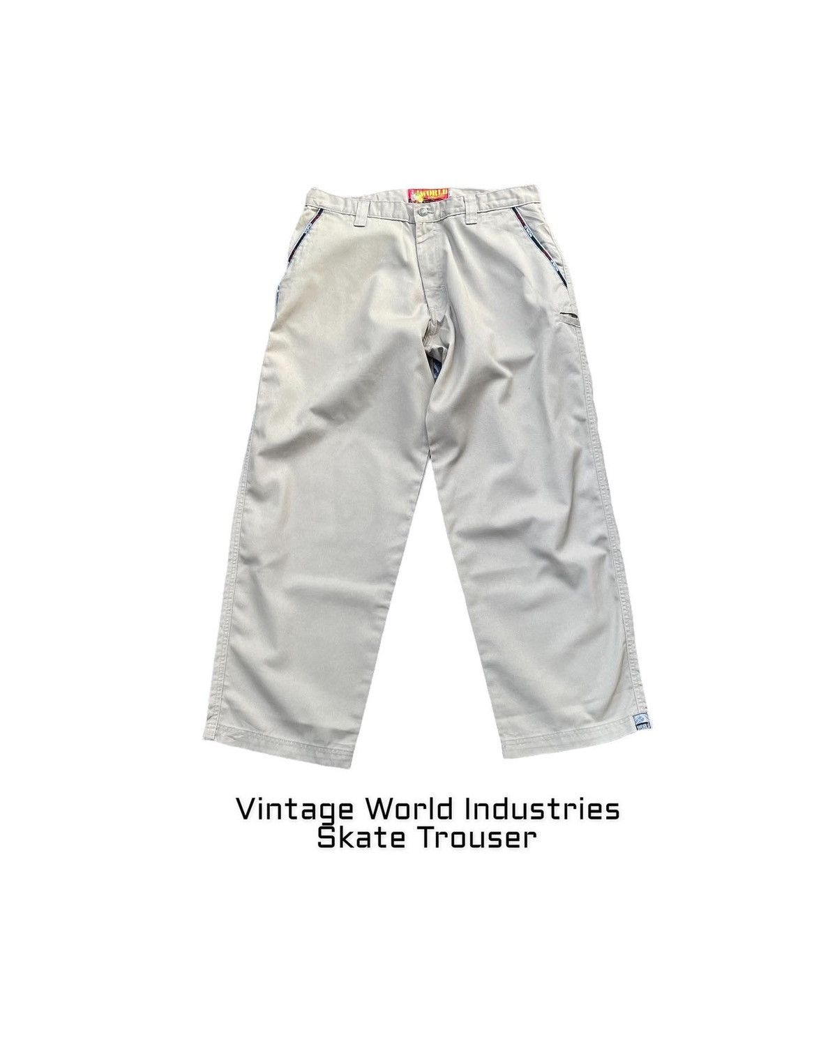Vintage Vintage Baggy World Industries Skate Trouser Size US 35 - 1 Thumbnail