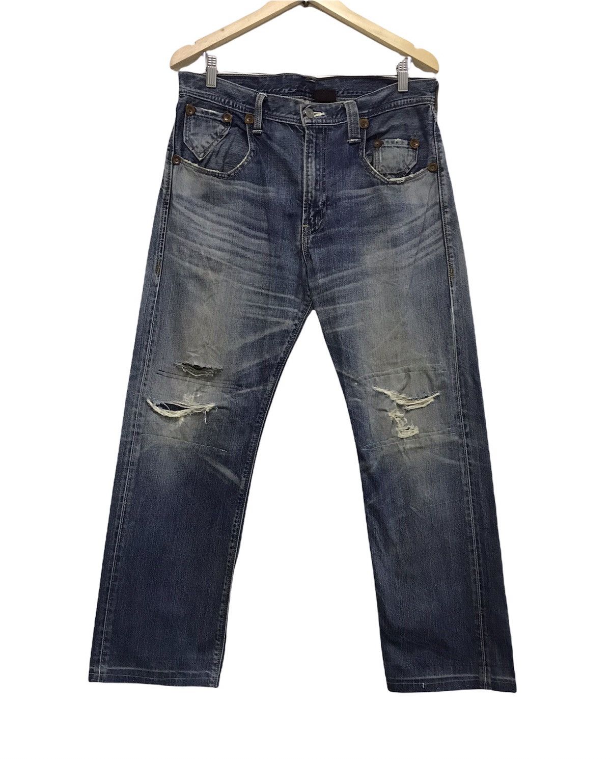 Levi's Vintage Clothing Vintage Levis Distressed Denim Jeans Size US 34 / EU 50 - 1 Thumbnail