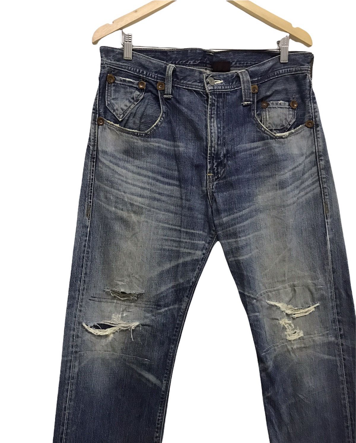 Levi's Vintage Clothing Vintage Levis Distressed Denim Jeans Size US 34 / EU 50 - 3 Thumbnail