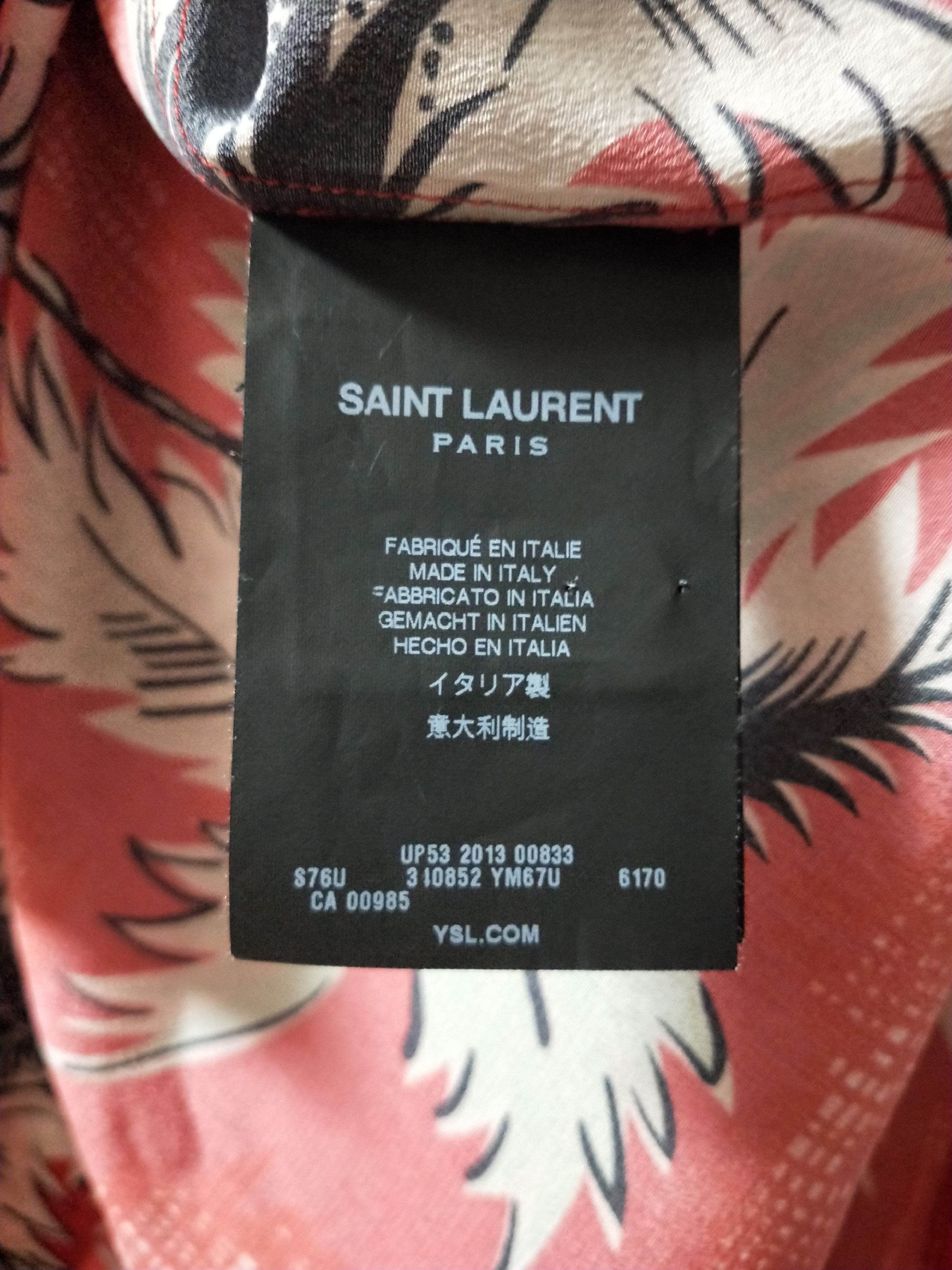 Saint Laurent Paris Silk Hawaiian Shirt Size US M / EU 48-50 / 2 - 5 Thumbnail