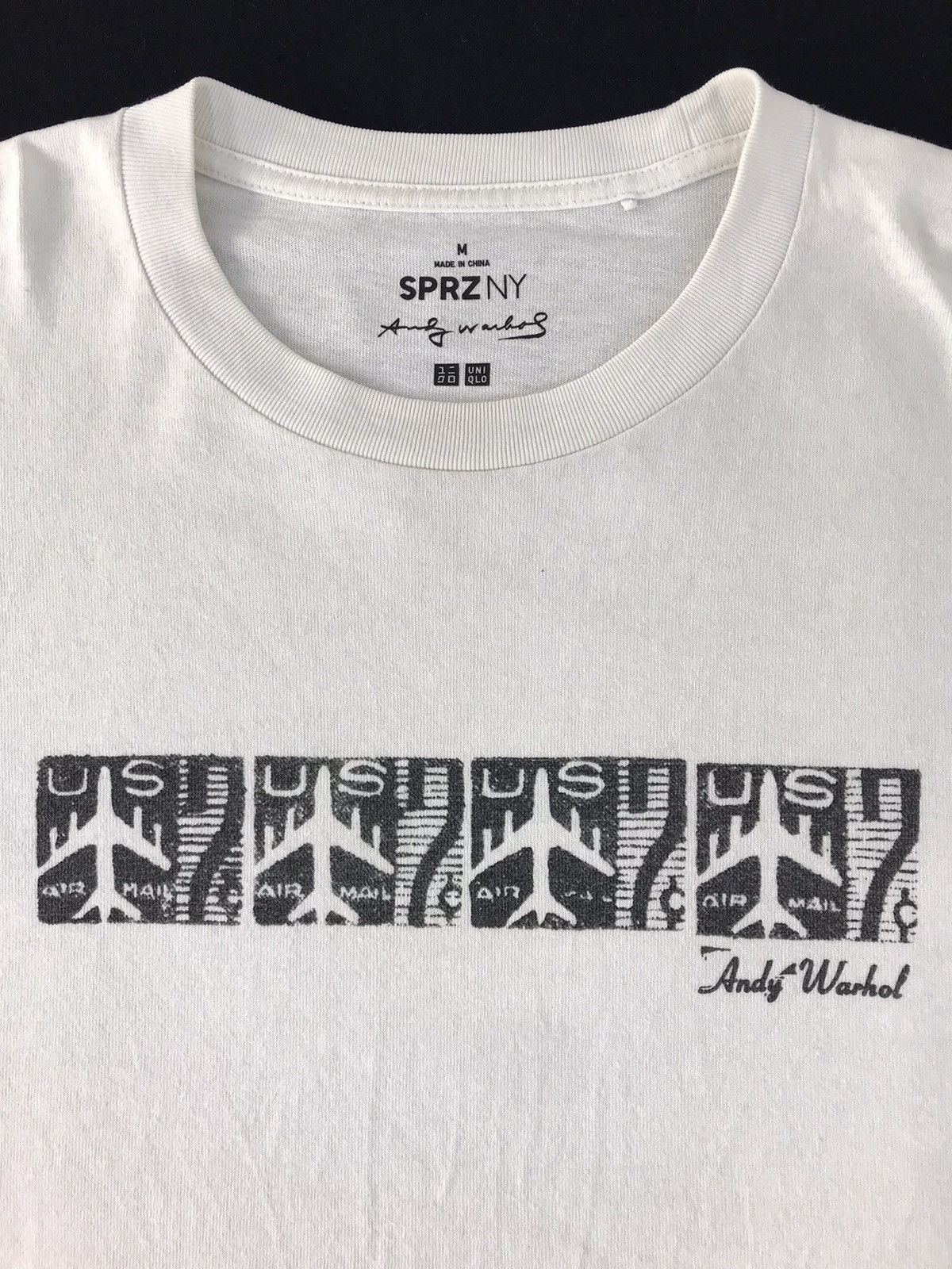 Andy Warhol × Vintage Andy Warhol Visit New York Flight Us Air Mail Longsleeve Tee Size US M / EU 48-50 / 2 - 4 Thumbnail