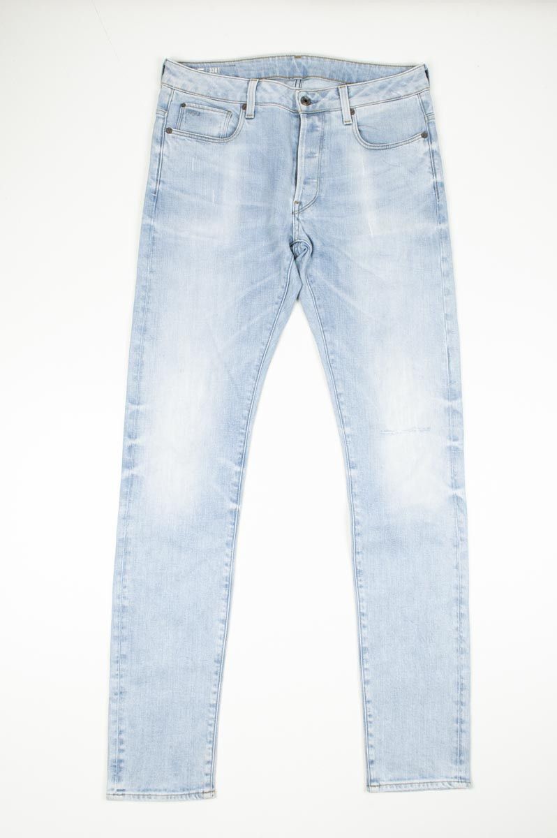 G-Star G-Star Raw 3301 Slim Light Blue Men Jeans size 33/36 Size US 33 - 1 Thumbnail