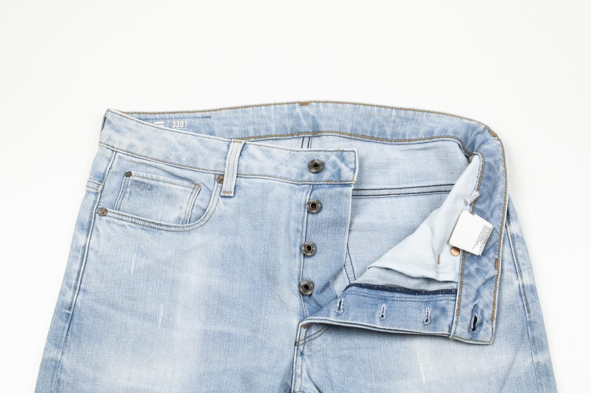 G-Star G-Star Raw 3301 Slim Light Blue Men Jeans size 33/36 Size US 33 - 4 Thumbnail