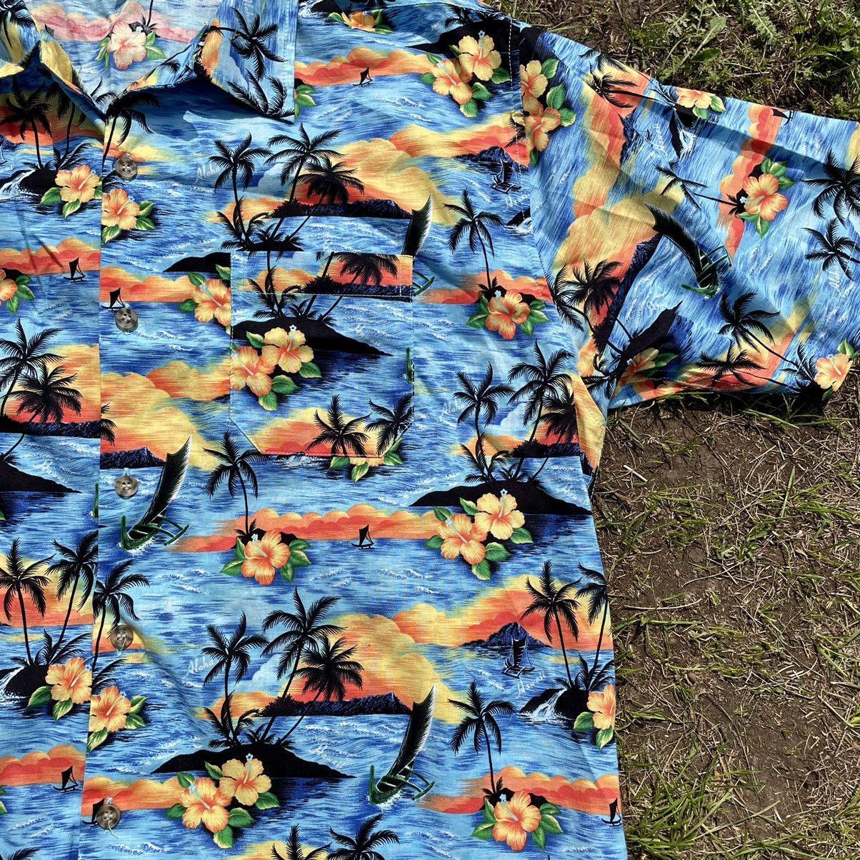 Vintage Vintage 90s Aloha Hawaiian Shirt Tropical Print Coastal XL Size US XL / EU 56 / 4 - 4 Thumbnail