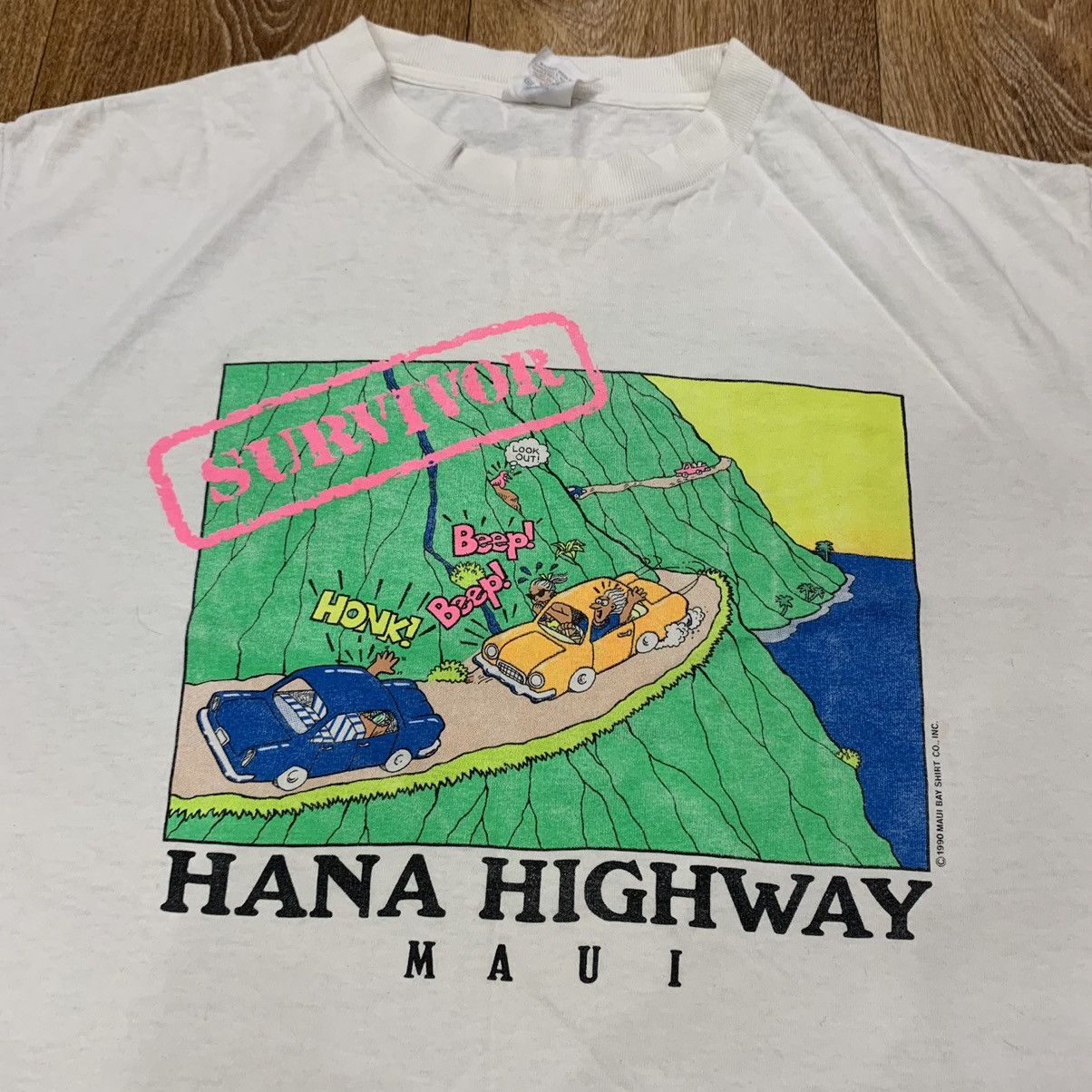 Vintage Vintage 90s Hana Highway Graphic Tee Streetwear Art Slim XL Size US XL / EU 56 / 4 - 4 Thumbnail