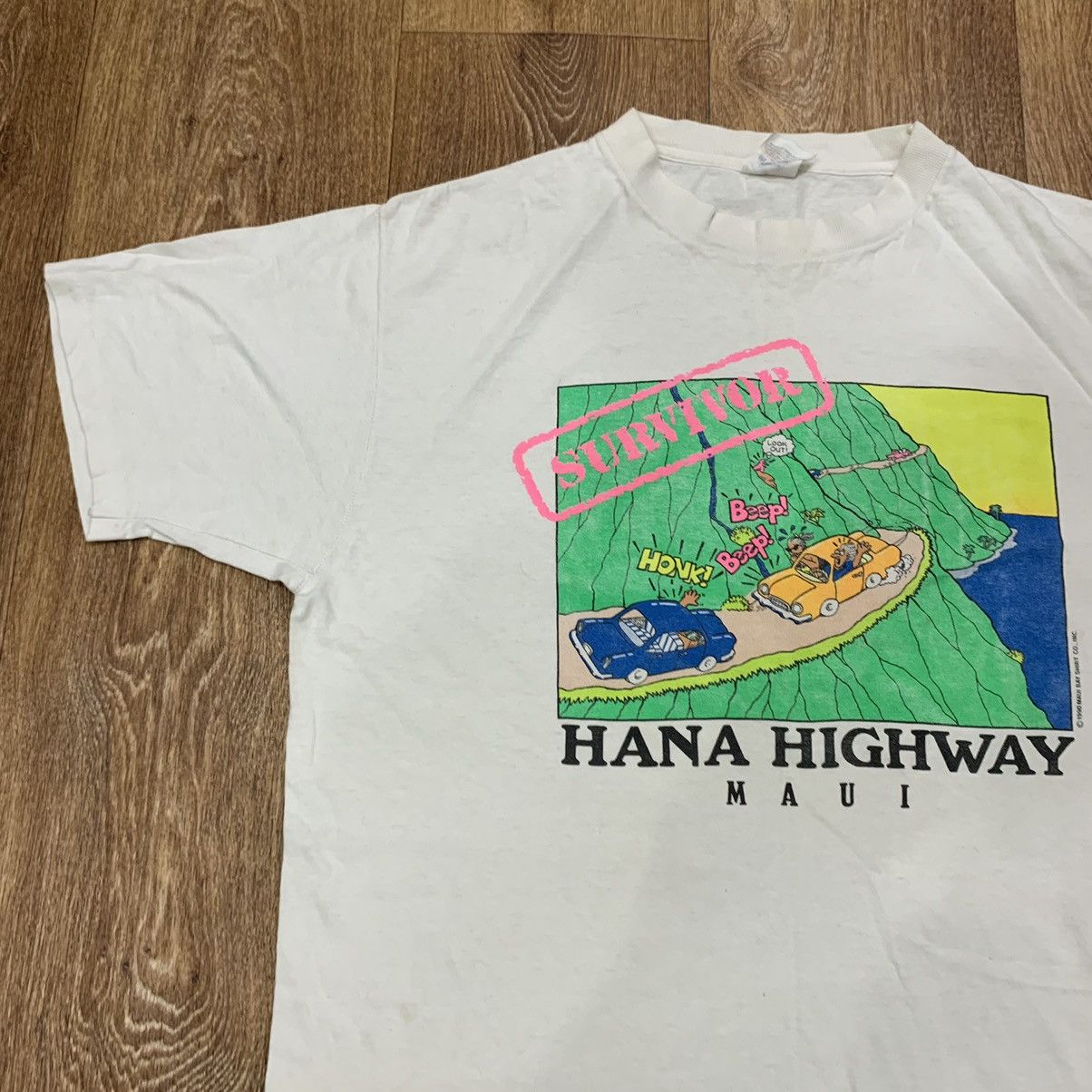 Vintage Vintage 90s Hana Highway Graphic Tee Streetwear Art Slim XL Size US XL / EU 56 / 4 - 3 Thumbnail