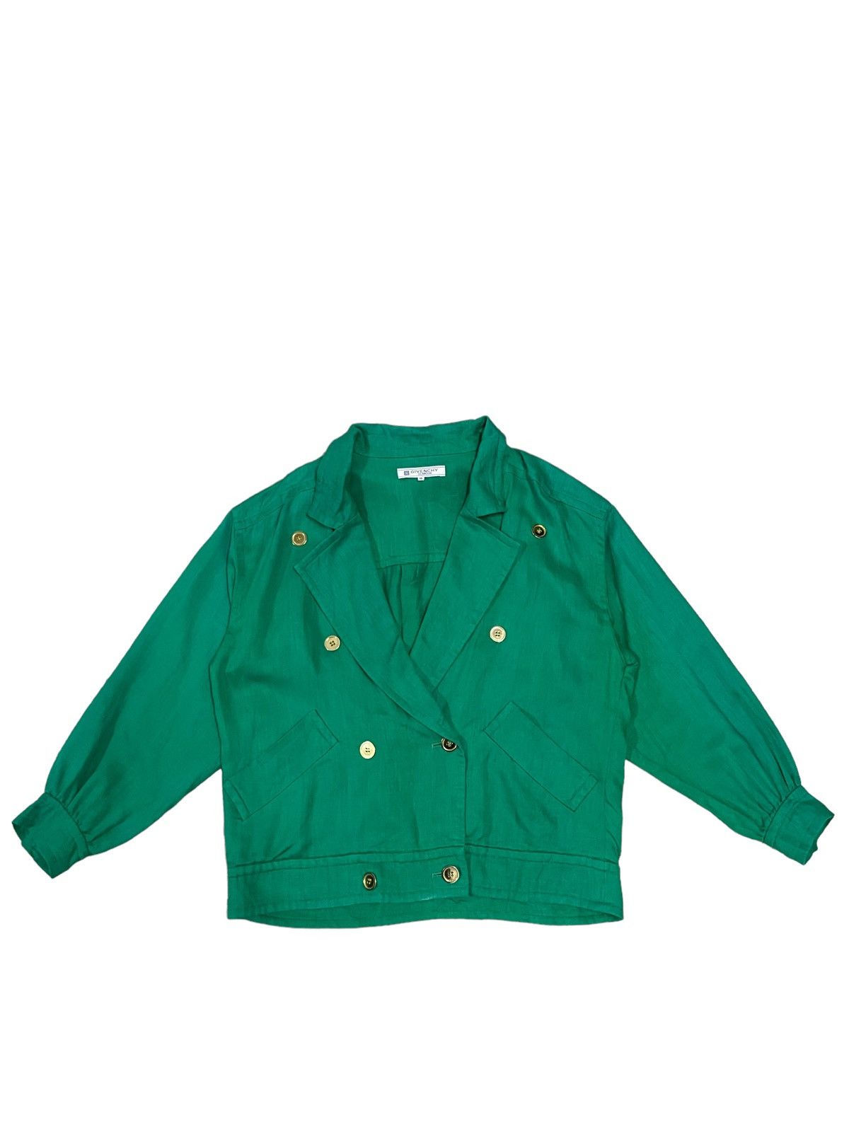 image of Vintage Givenchy Glamour Double Breasted Jacket in Green, Women's (Size Medium)