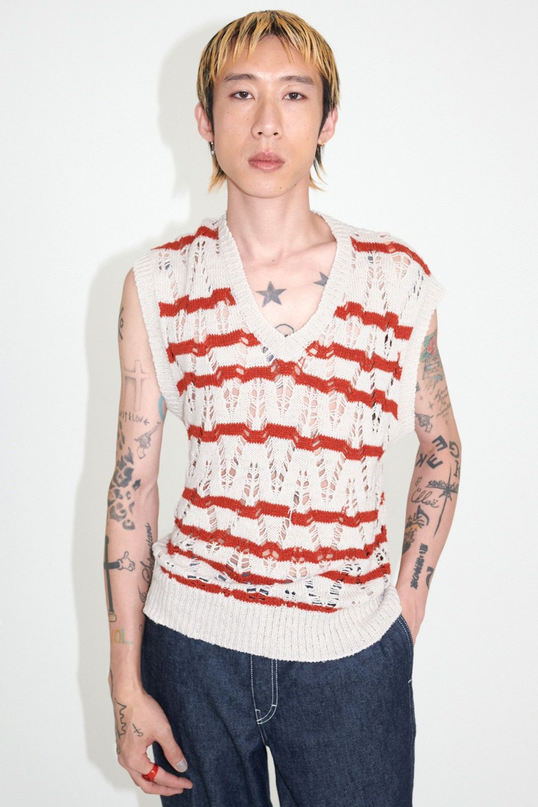Our Legacy Our Legacy Men's Zig-Zag Stripe Knitted Vest