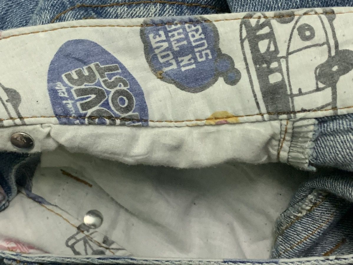 Designer Nice Surf And Love Patchwork Jeans Size US 33 - 10 Thumbnail